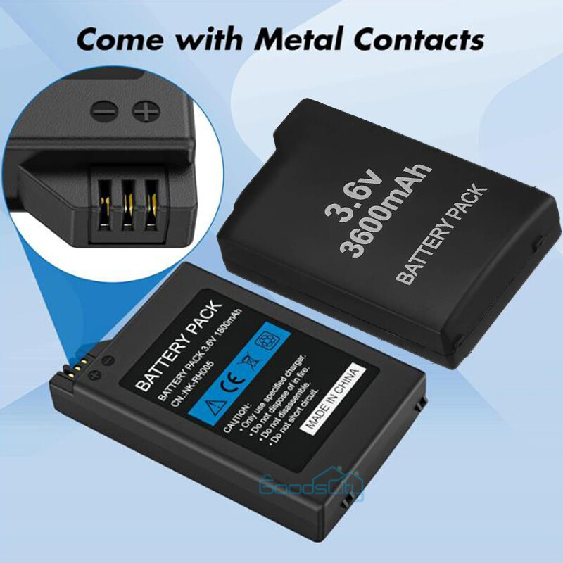 Lot Rechargeable Battery + Charger For PSP 2001 3001 3600mAh 3.6V PSP 2000/3000