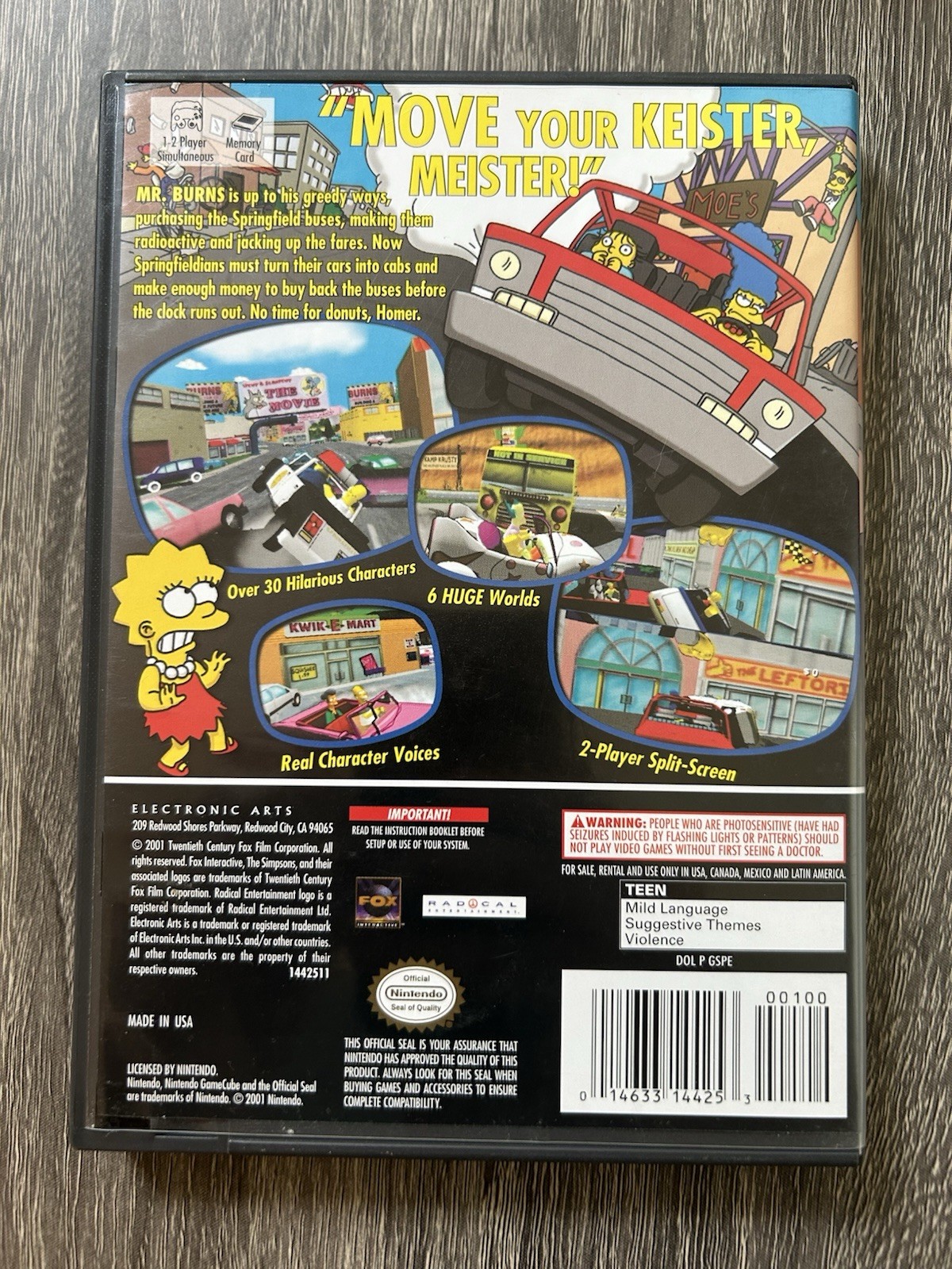 The Simpsons Road Rage Nintendo GameCube CIB Tested Black Label Manual Case