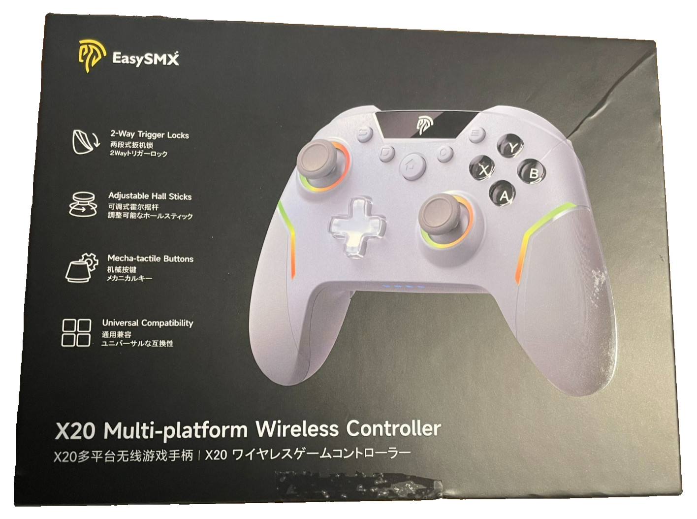 EasySMX X20 Wireless Gaming Controller RGB Backlit PC/Switch/Android/Steam iOS