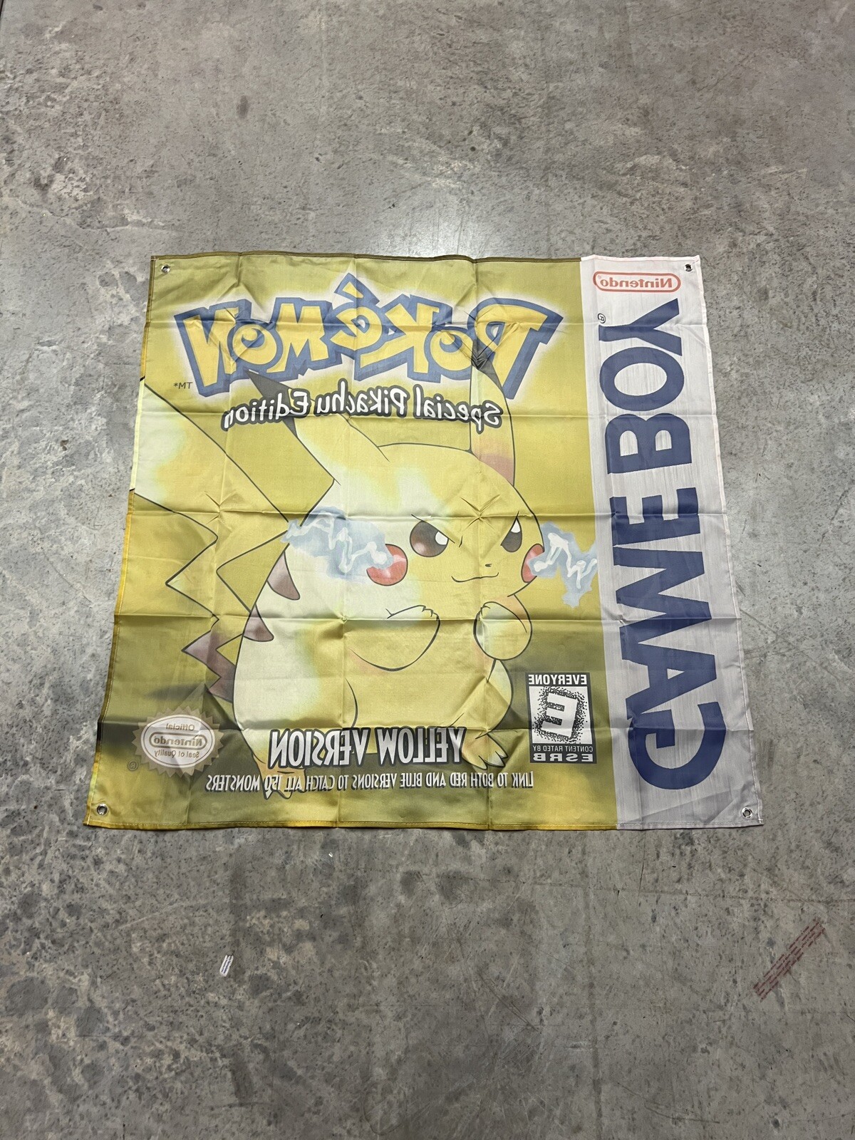 Pokemon Yellow Version Gameboy Wall Flag Banner Tapestry 3 x 3 Ft