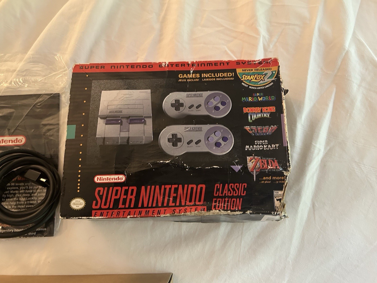 Nintendo Super NES Classic SNES Game Console Gray + 2 Bonus Wireless Controllers