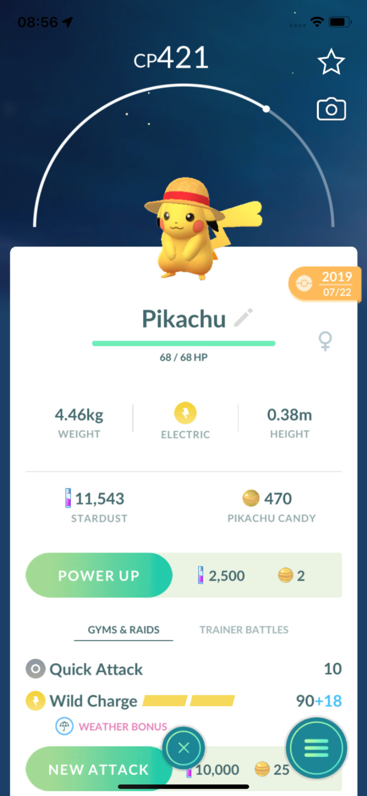 Pokemon TRADE – Pikachu Straw Hat from 2019 Trade !! Guaranteed Lucky !