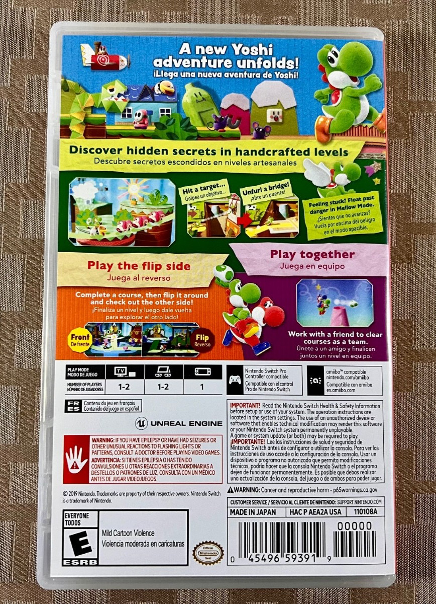 Yoshi’s Crafted World – Nintendo Switch Game w/Case