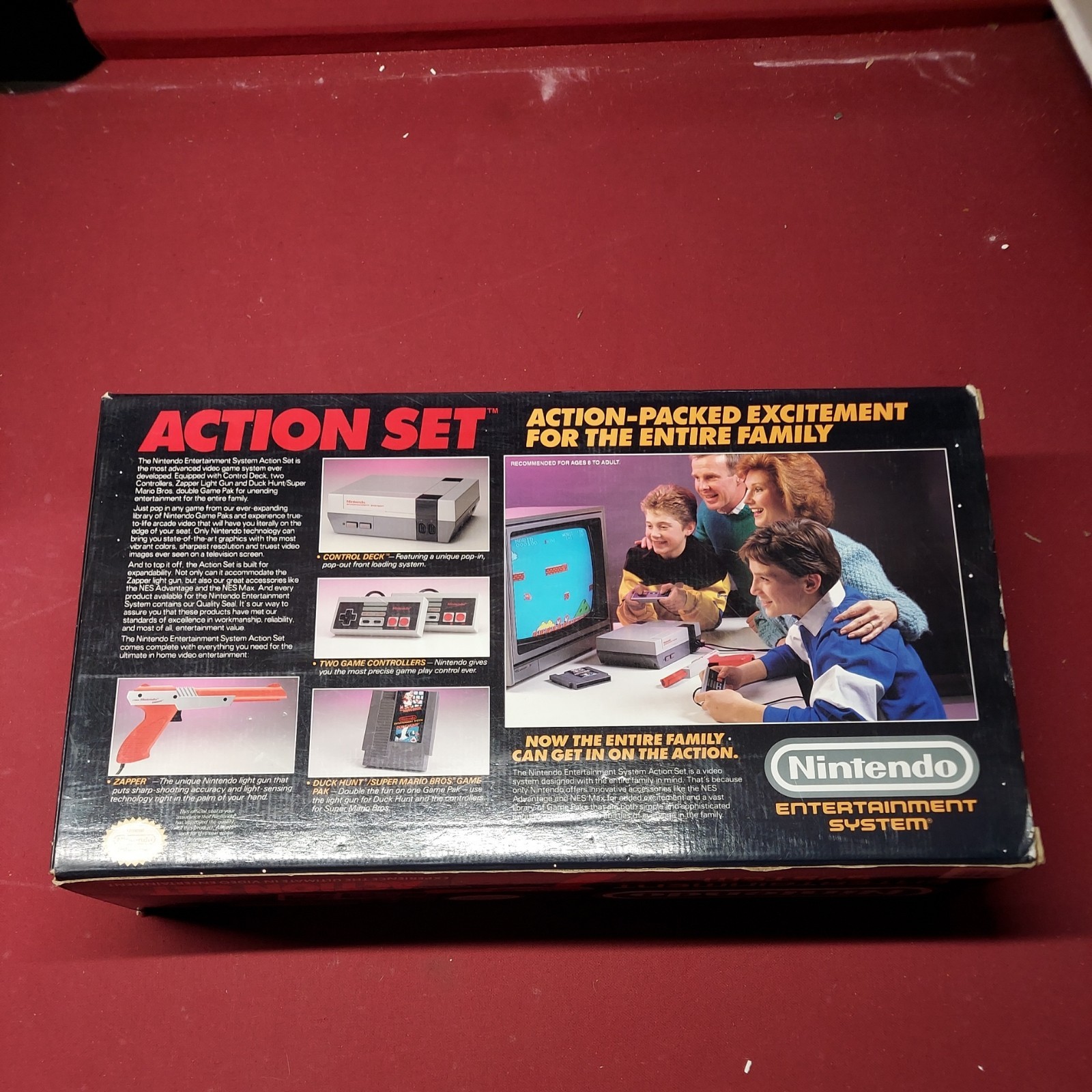Nintendo NES Action Set Console System Tested Working Controllers Zapper Mario