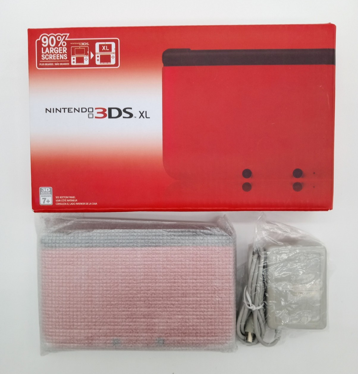Excellent Condition Nintendo 3DS XL Red Black New Screens Charger Included