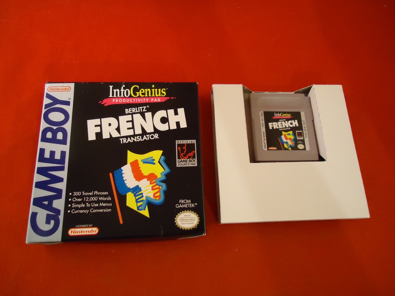 InfoGenius Productivity Pak: Berlitz French Translator (Nintendo Game Boy) w Box