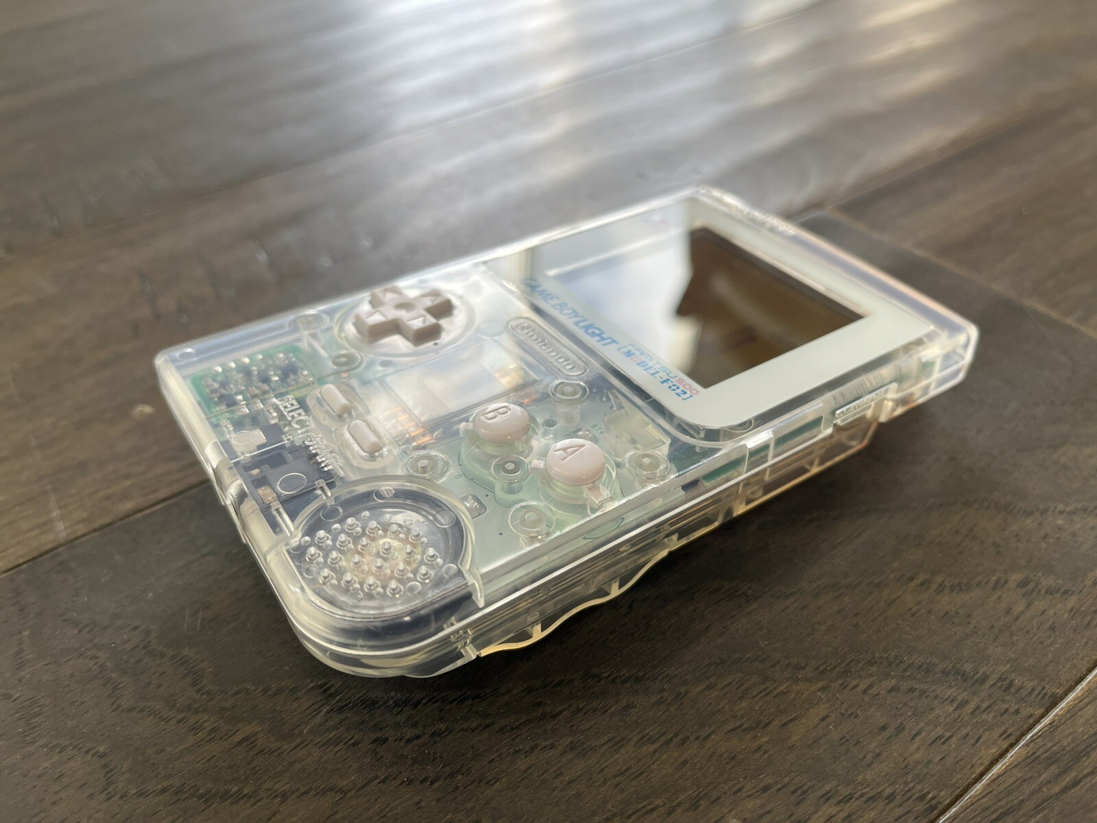 Nintendo Game Boy Light GBL – Clear White W/ New Shell & Glass Lens **Famitsu