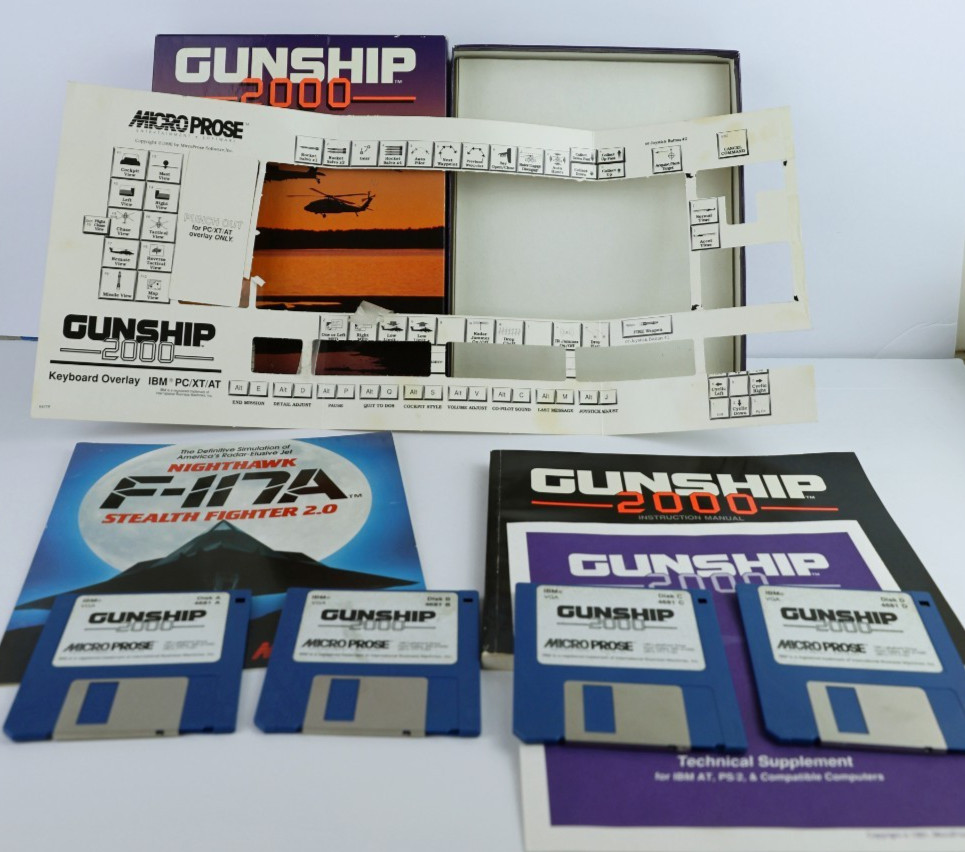 Gunship 2000 PC Big Box Complete MicroProse DOS