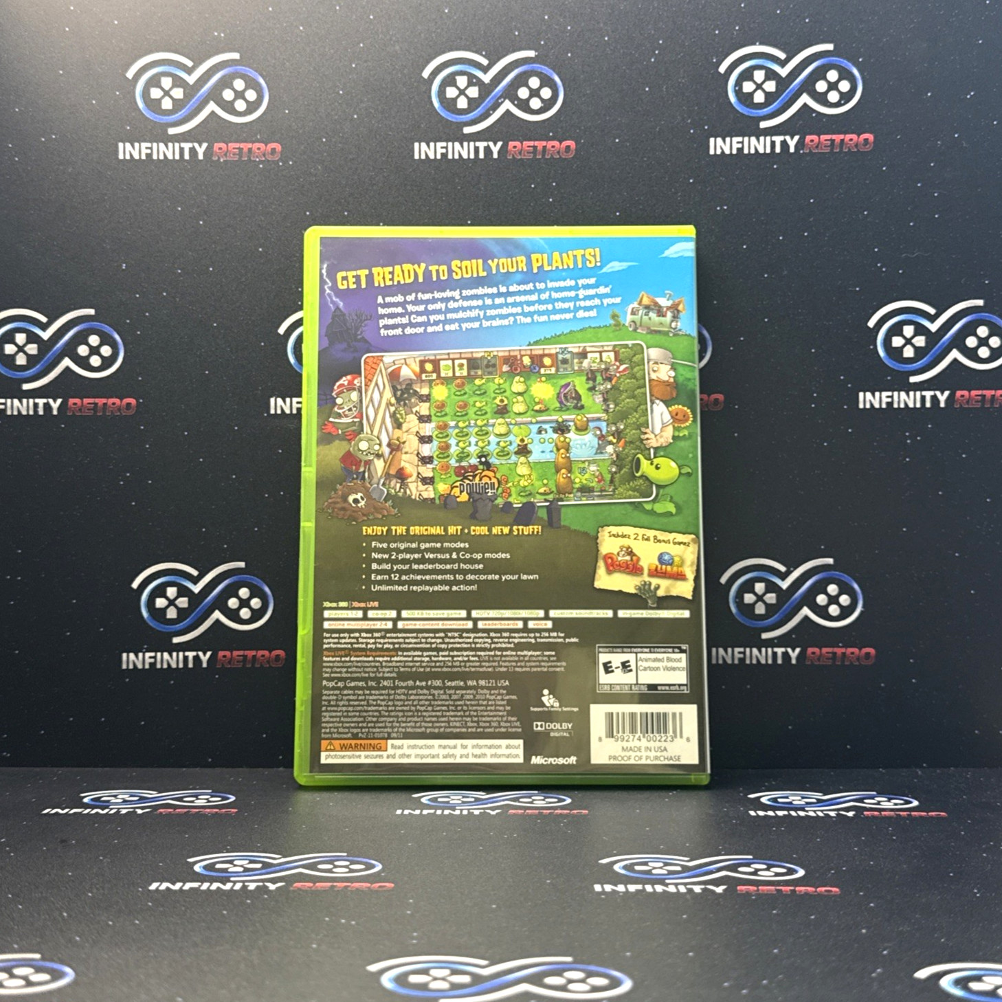Plants vs. Zombies Microsoft Xbox 360 CIB Refurbished & Tested Free Shipping