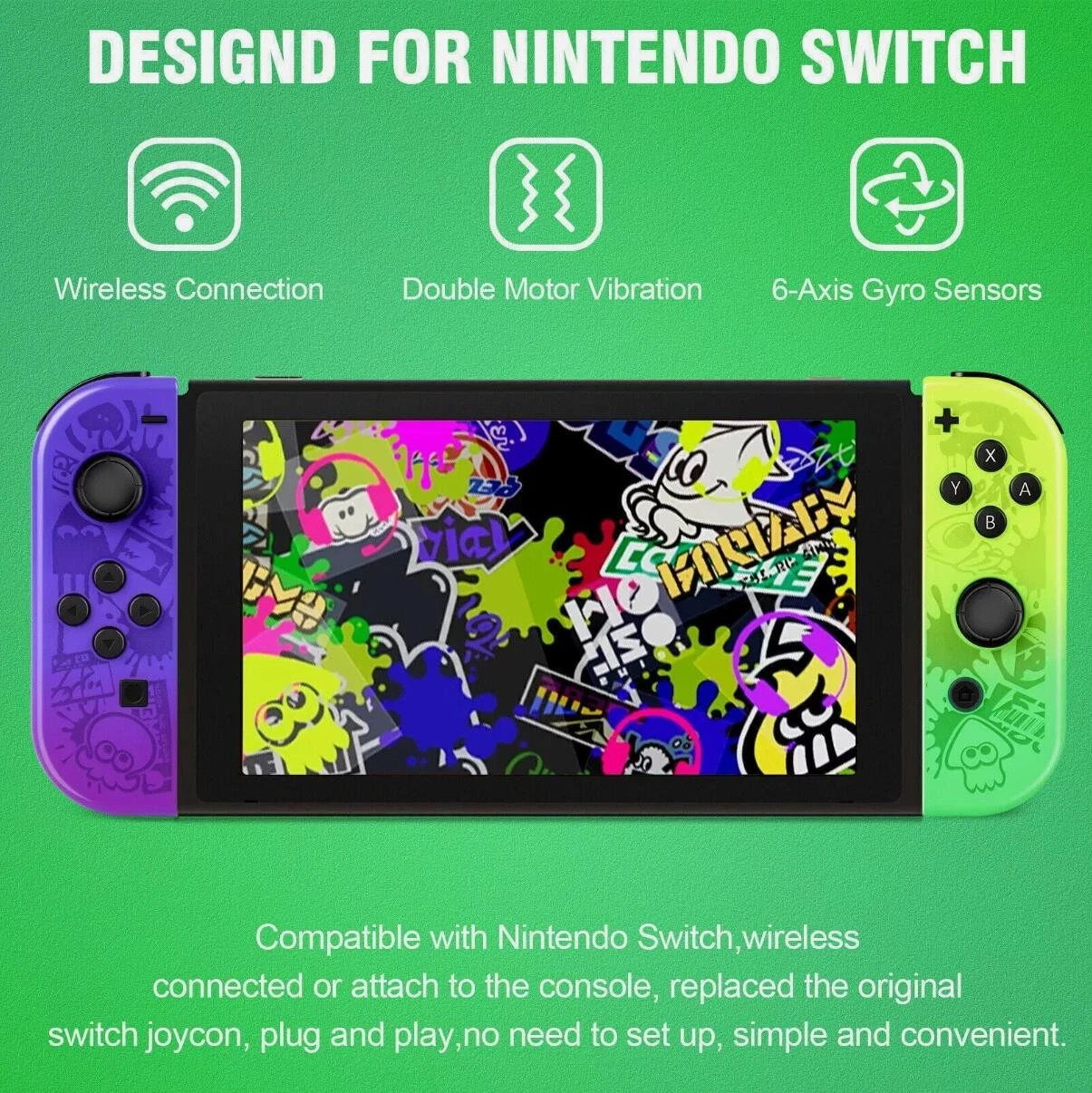 Wireless Gamepad Left & Right Game Controller For Nintendo Switch Joy-Con1-Pair