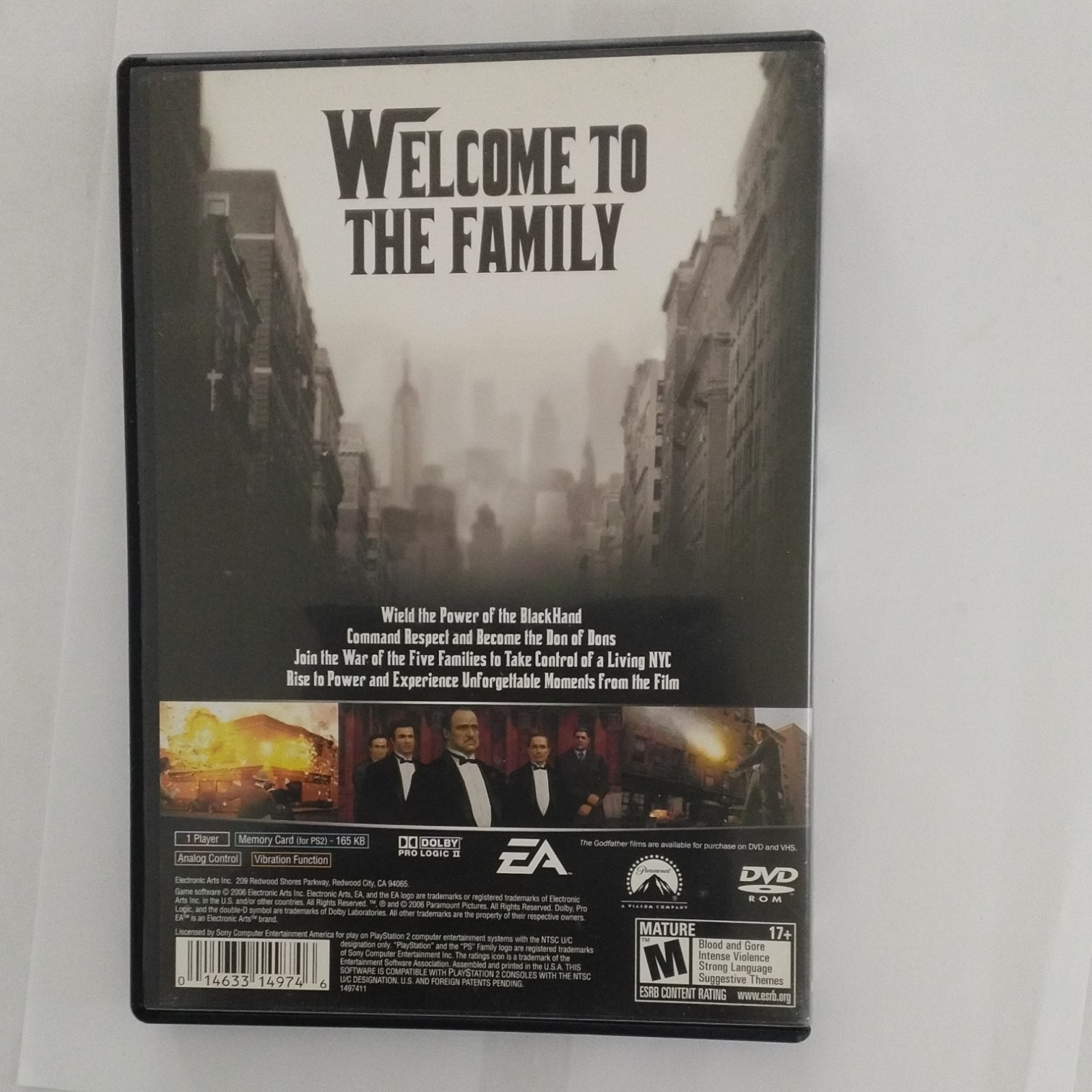 EA The Godfather: The Game PS2 w/ Manual NTSC-U/C (US/Canada) 2006 M CiB Tested
