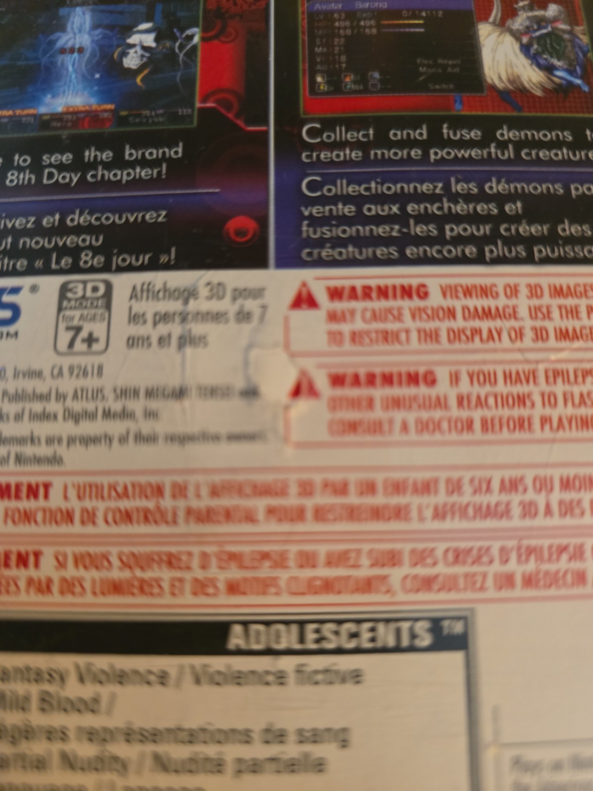 Shin Megami Tensei: Devil Survivor Overclocked (Nintendo 3DS, 2011)