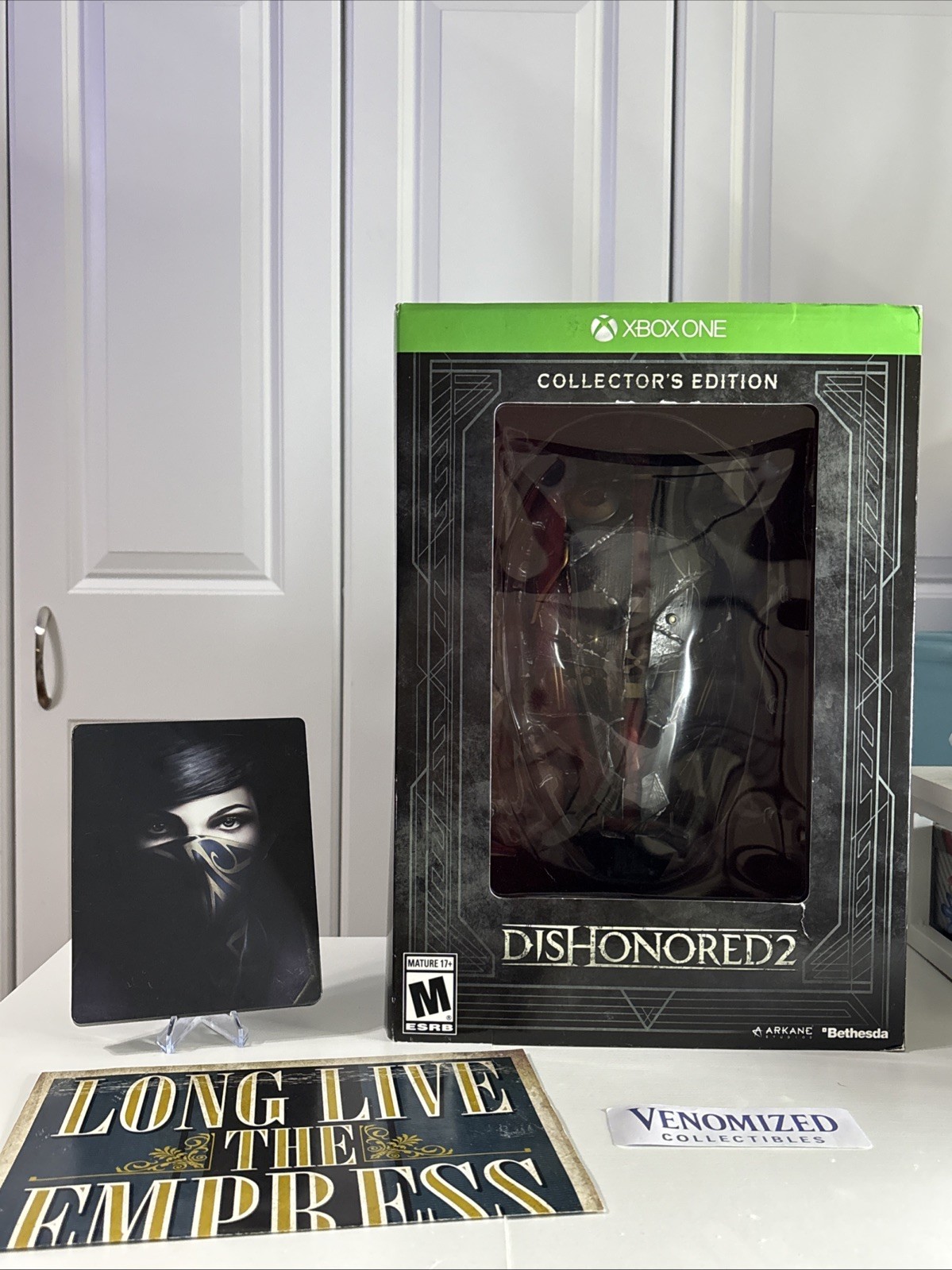 Dishonored 2 Collector’s Edition Xbox One w Steelbook, Mask & Ring Box COMPLETE