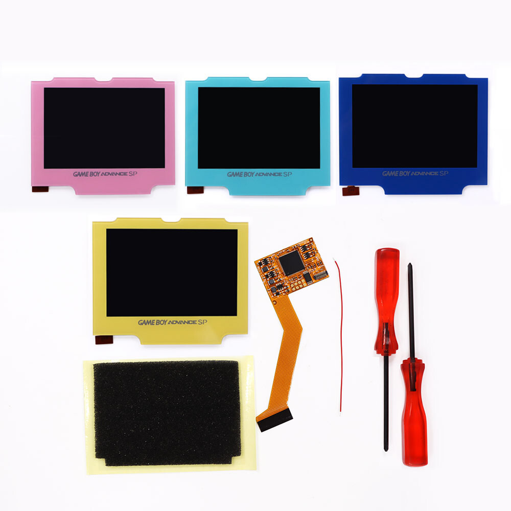 Multi-color Lens 10 Level Highlight Brightness IPS LCD Kit For GBA SP