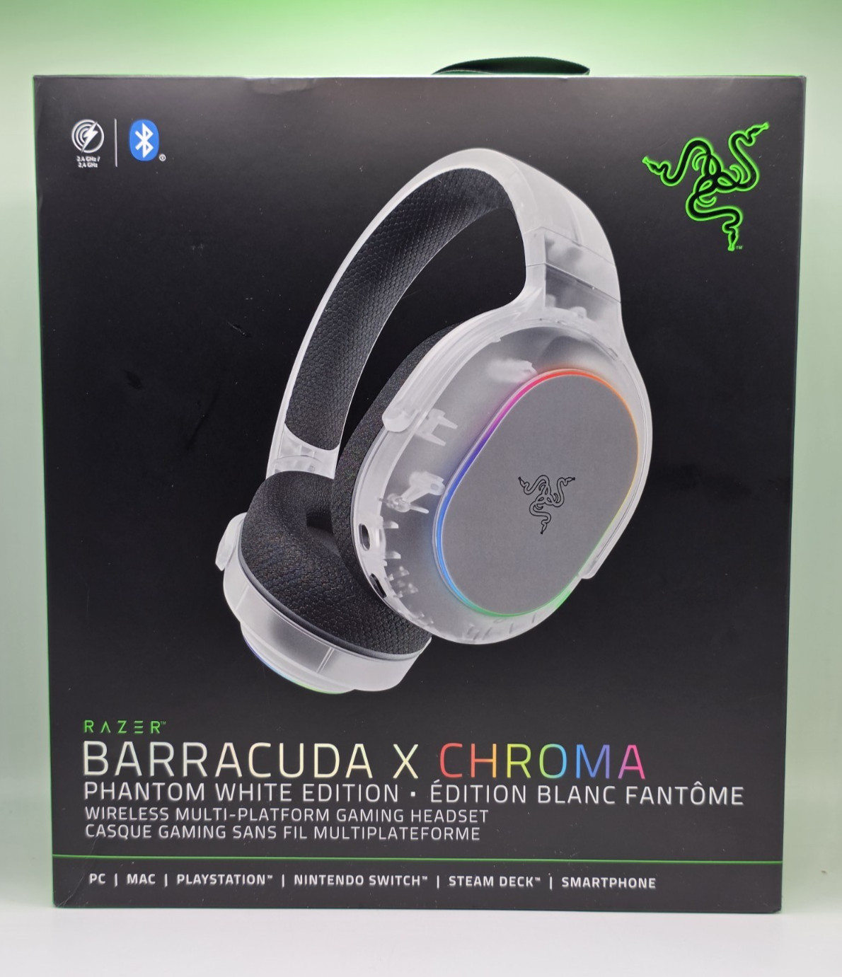 Razer Barracuda X Chroma Wireless Over-the-Ear Gaming Headset, Phantom White