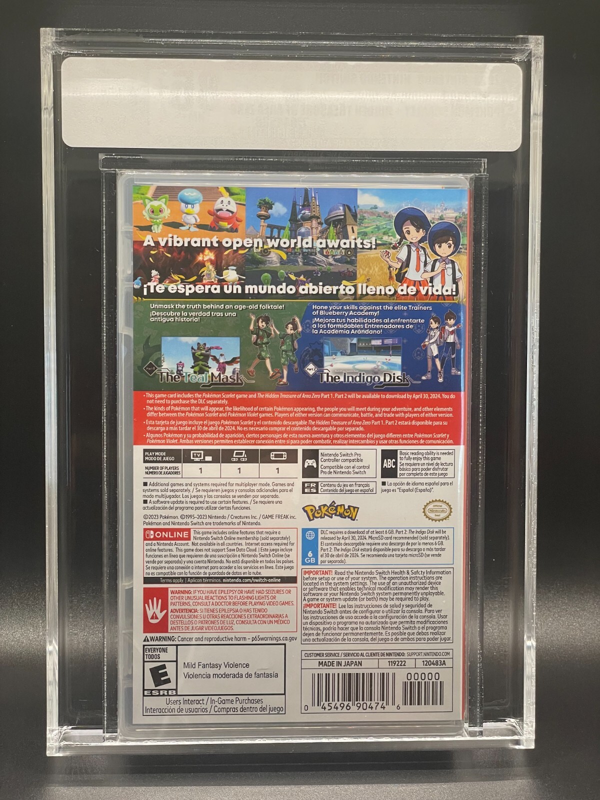 Pokemon Scarlet + The Hidden Treasure of Area Zero Nintendo Switch Game VGA 85+