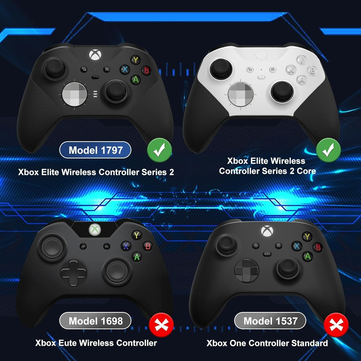 Metal Thumbsticks for Xbox One Elite Series 2, Elite Series 2 Core Controller Pa