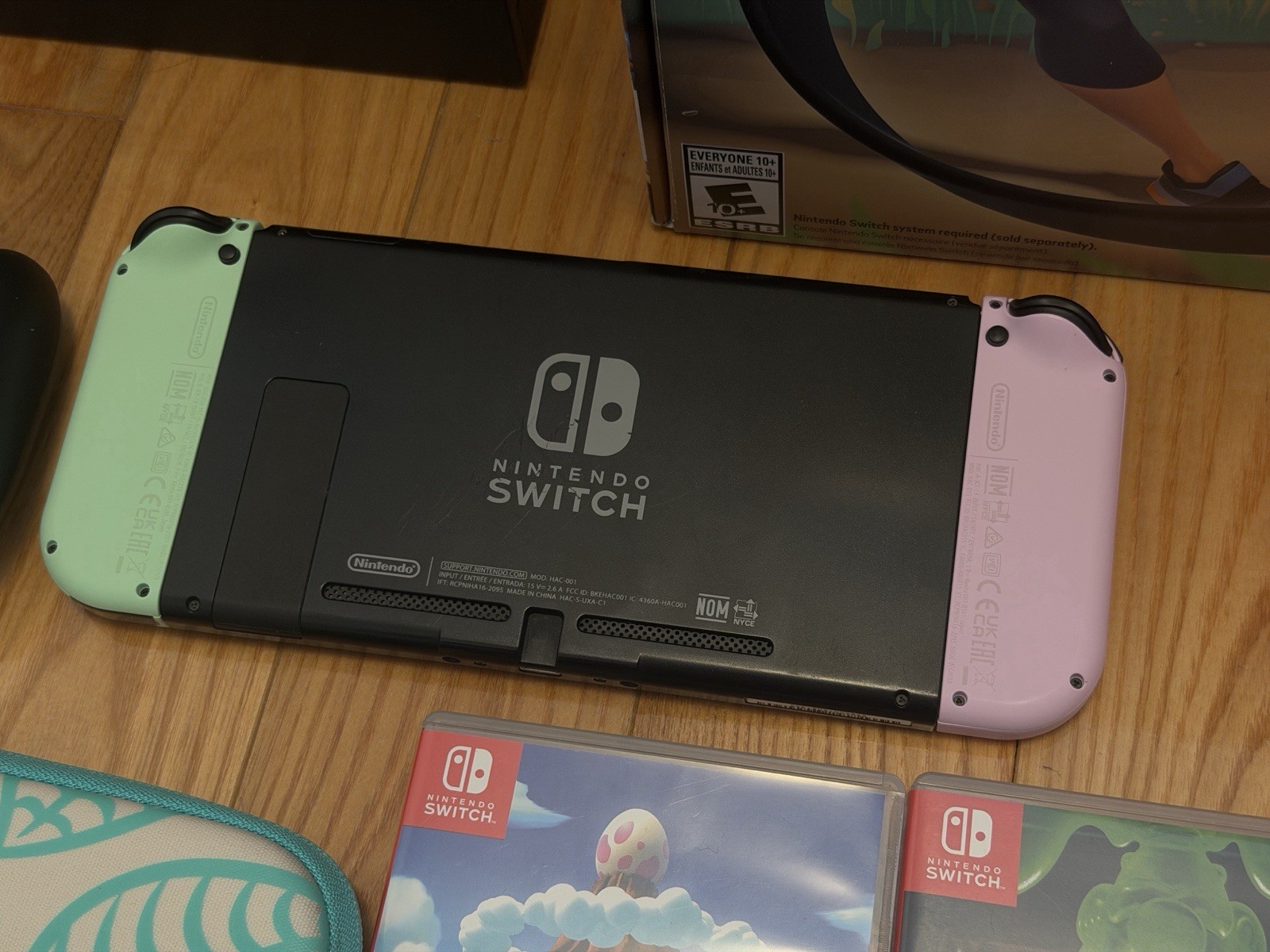 Nintendo Switch Console Bundle Dock 2 Joy-Con Sets Ring Fit 4 Games
