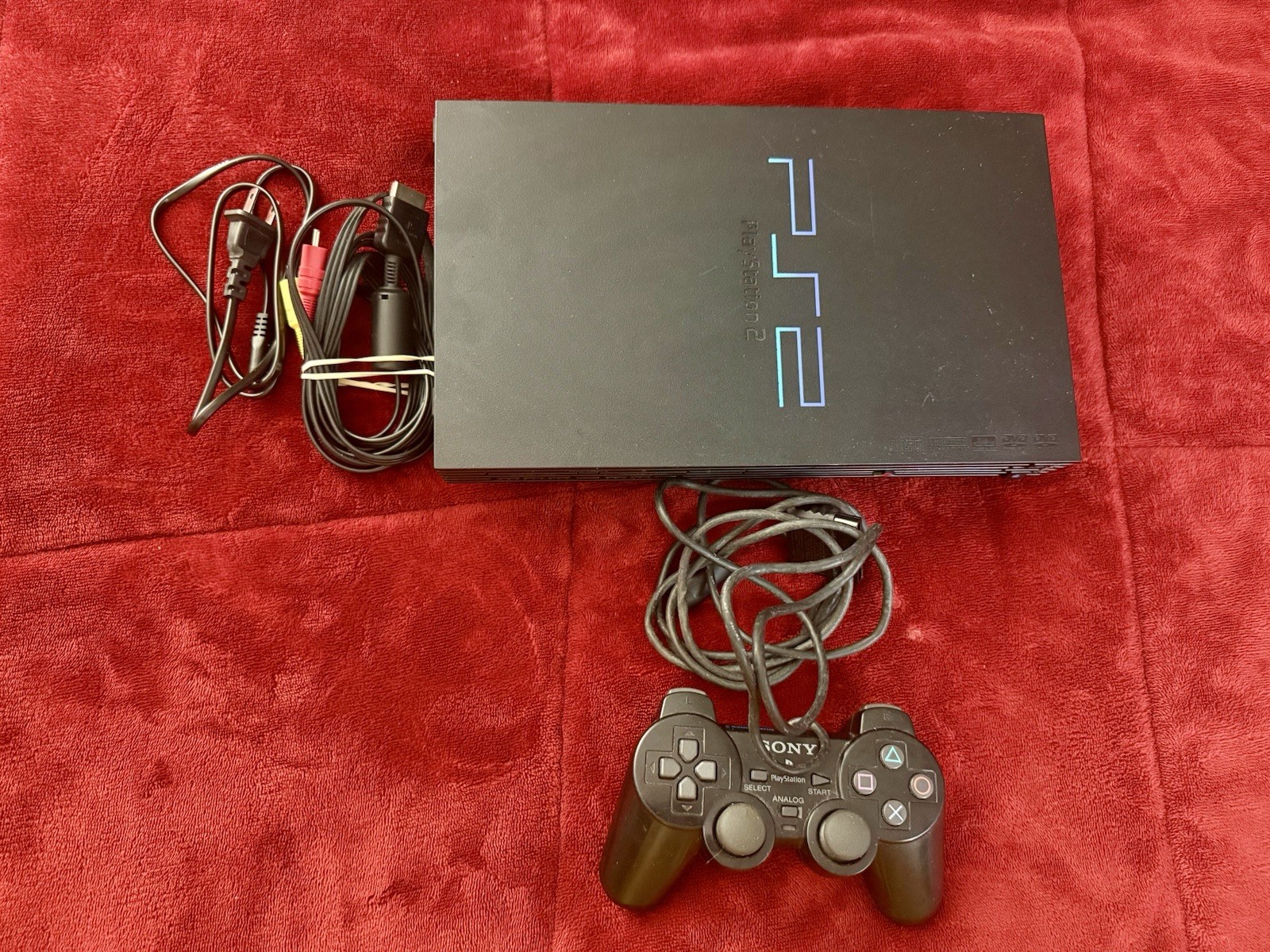 Sony PlayStation 2 PS2 Fat Console SCPH-30001 + Controller & Cables – Tested