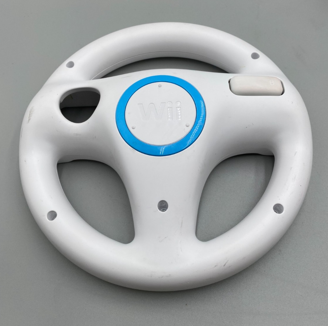 Nintendo Wii RVL-001 Home Console White + 2 Controllers/White Steering Wheel C