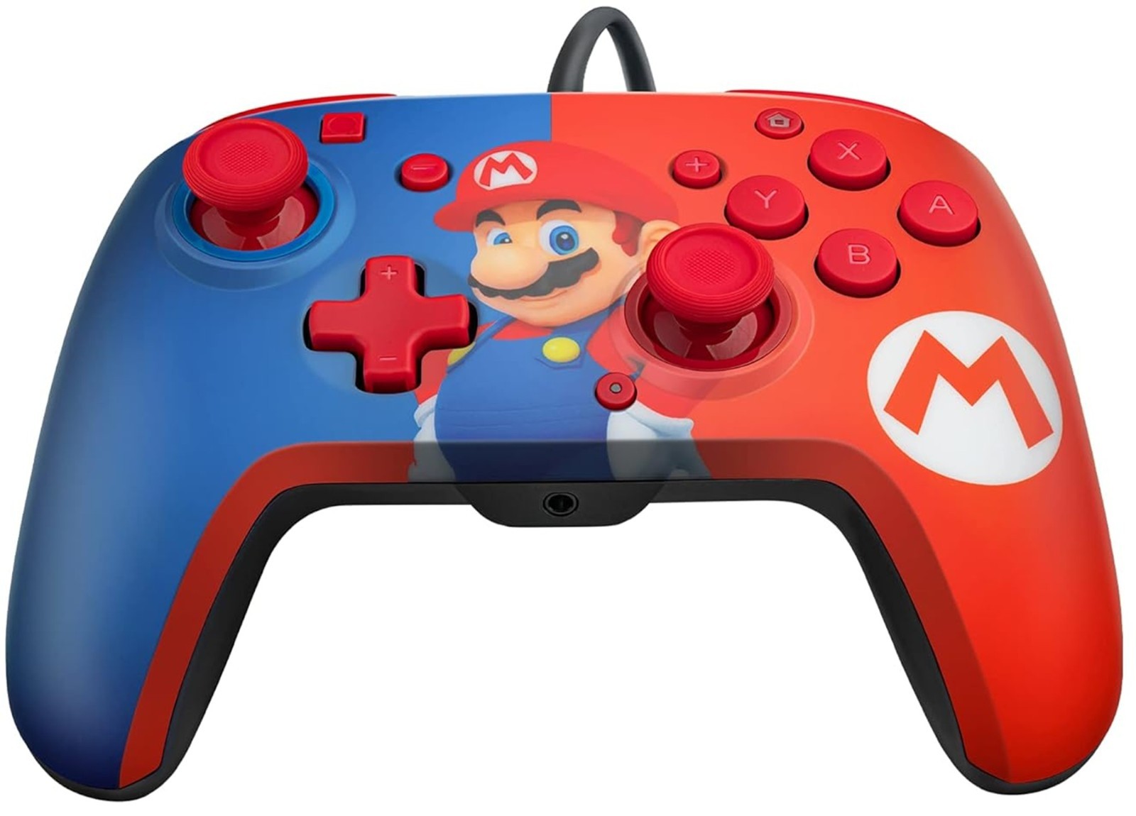 PDP Gaming Faceoff Deluxe+ Wired Switch Pro Controller – Red/Blue Mario Design