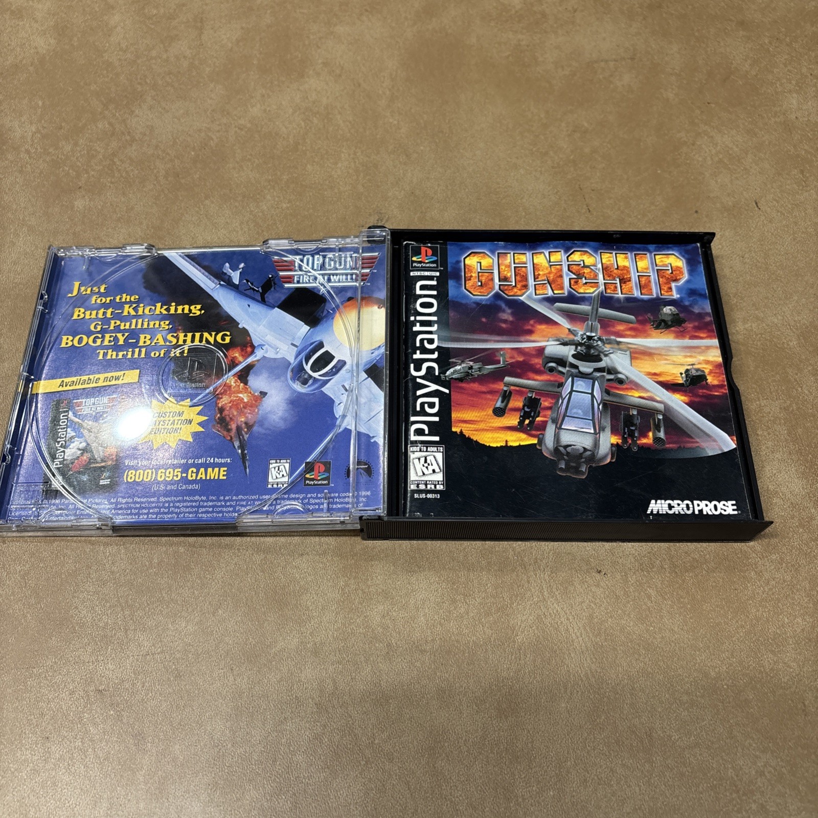 Gunship PS1 PlayStation 1 Complete CIB W/ Manual. Tested Black Label