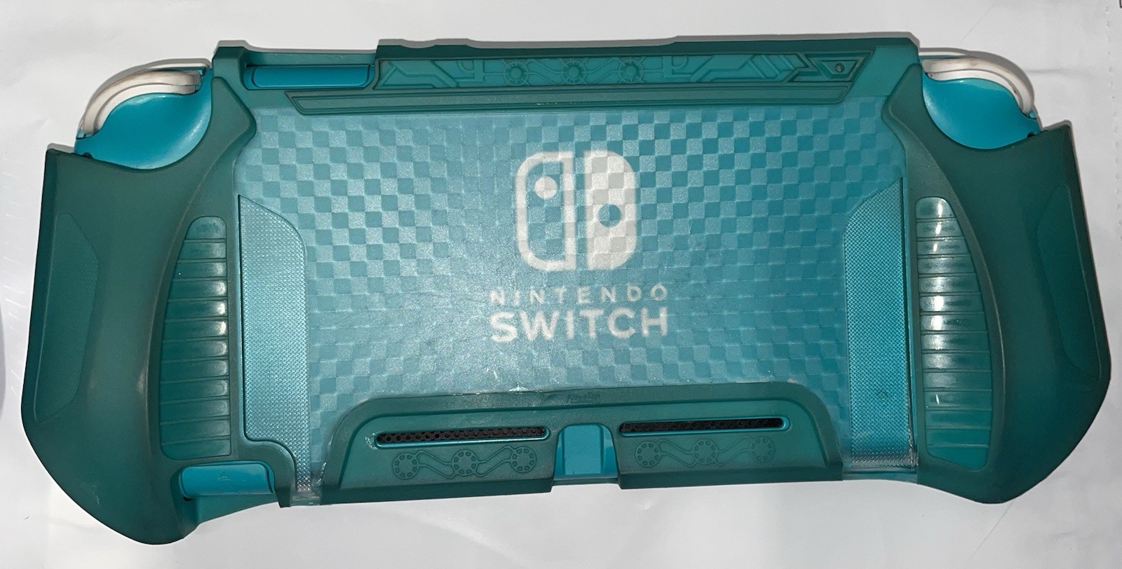 Nintendo Switch Lite 2-Console Lot Blue & Turquoise Handhelds W/ Grip Cases
