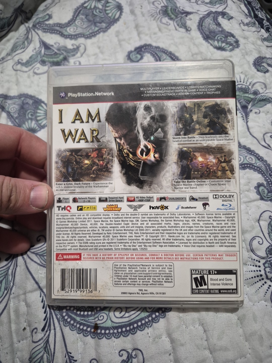 Warhammer 40,000: Space Marine (Sony PlayStation 3, 2011) CIB Tested