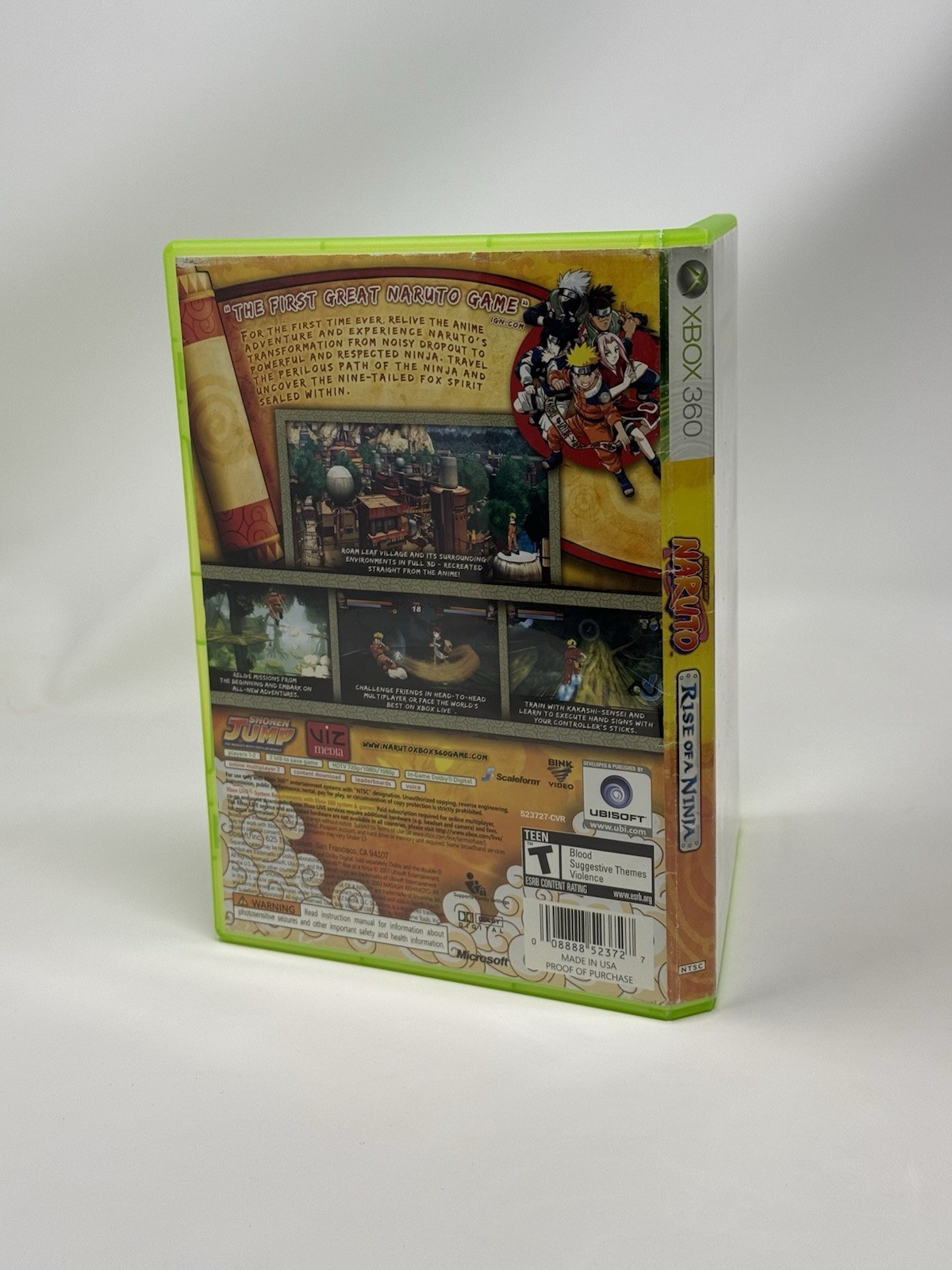 Naruto Rise of a Ninja Microsoft Xbox 360 Game + Case Pristine Disc Tested Works