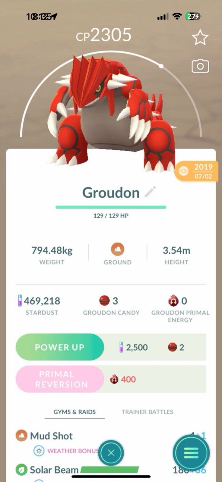Groudon 2019 Guaranteed lucky