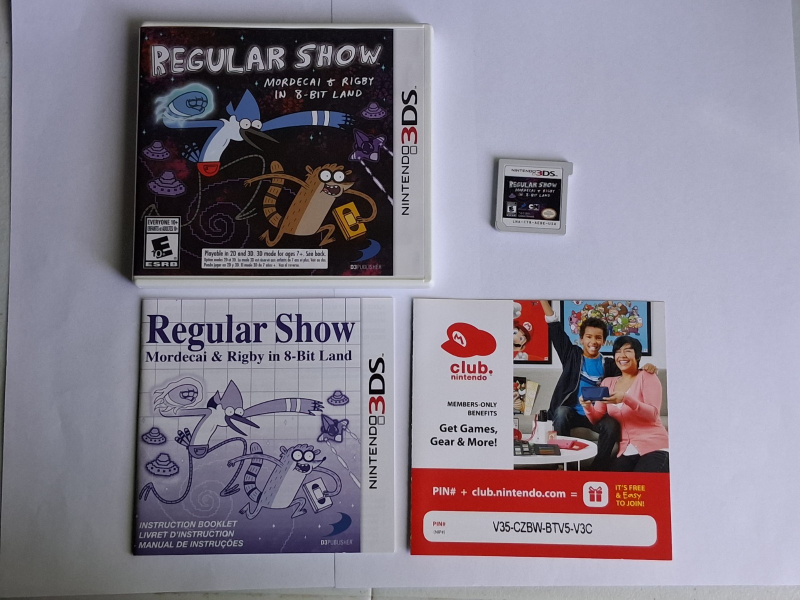 Regular Show 3DS Mordecai Rigby 8 Bit Land Nintendo Complete Tested Working CIB