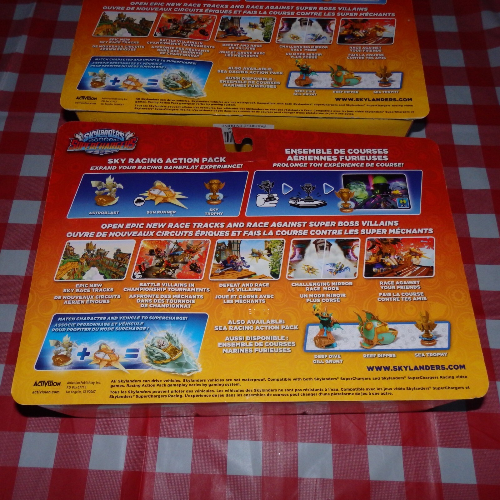 Lot of 2 Skylanders Superchargers Sky Racing Action Packs *Astroblast, Sunrunner