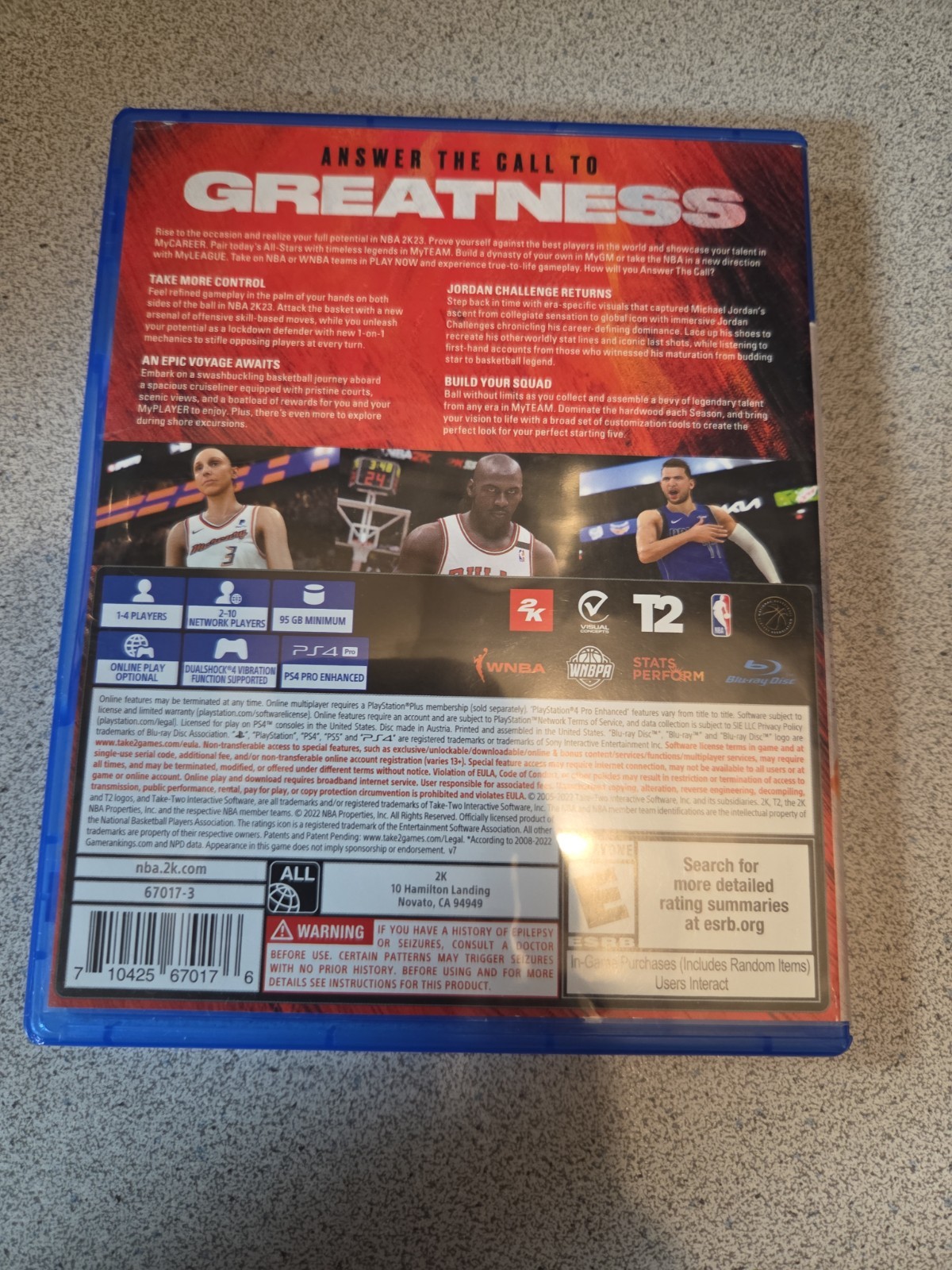 NBA 2K23 Michael Jordan Edition Sony Playstation 4 PS4 Clean Disc Tested Working