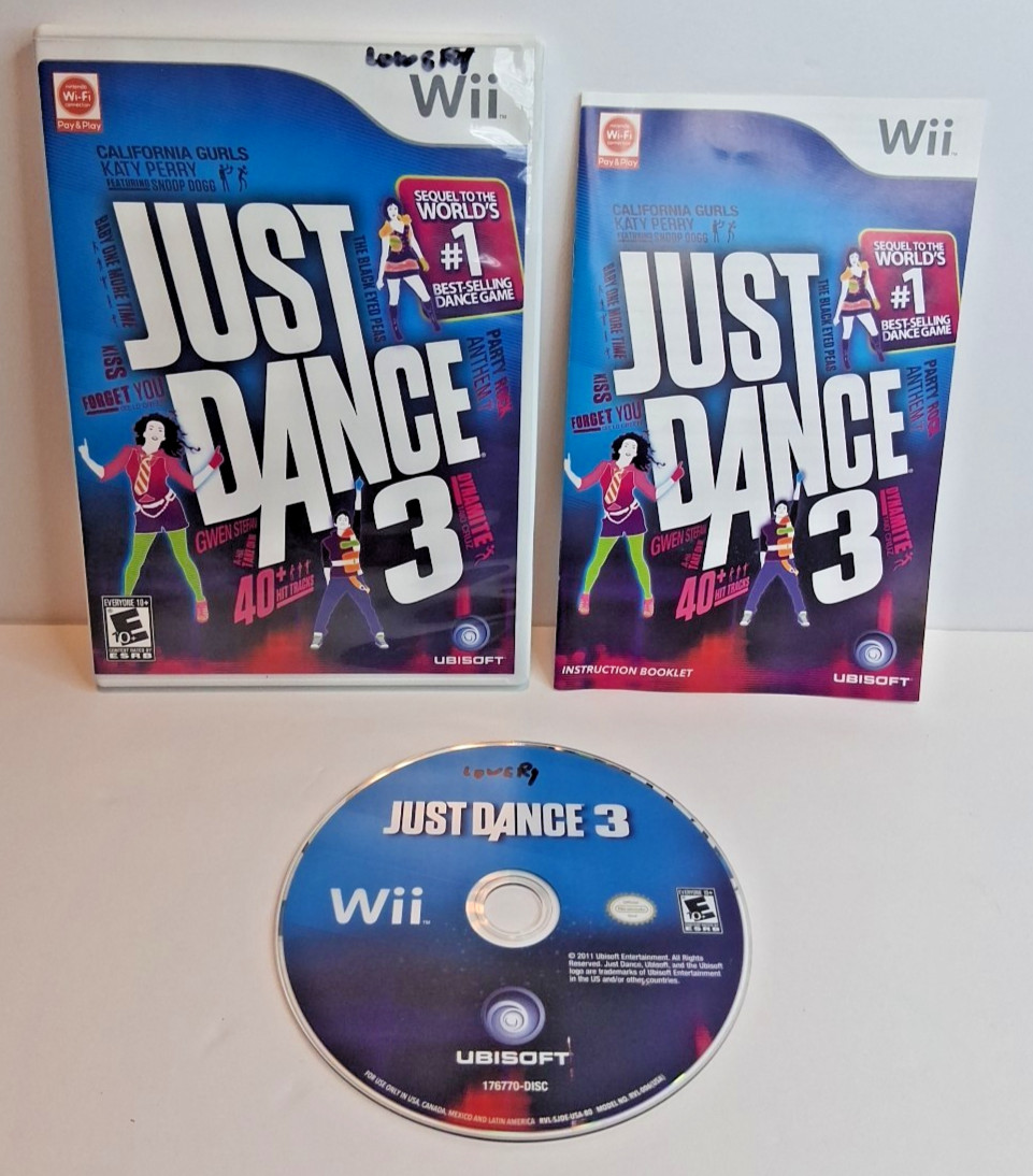 Just Dance 3 & Disney Party Nintendo Wii Complete With Manual CIB-Tested