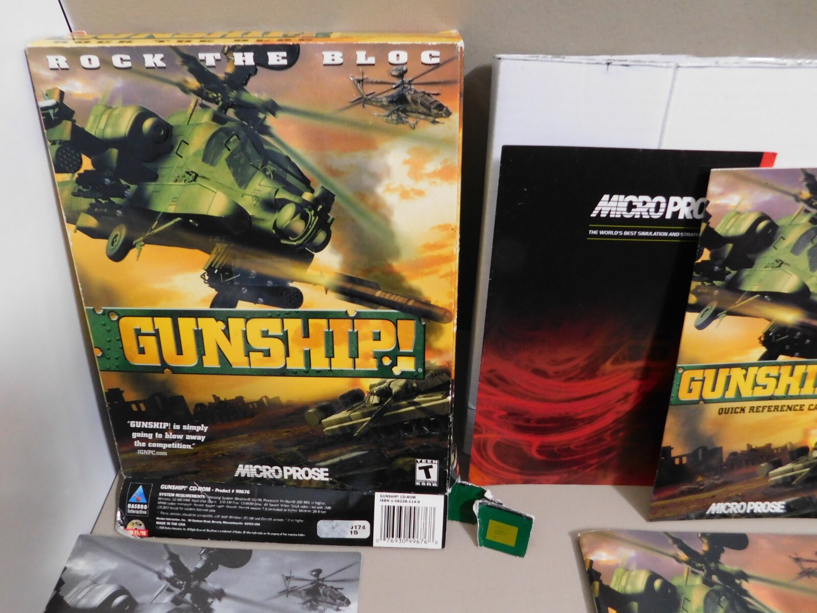 GUNSHIP! PC Big Box Attack Helicopter Simulation Game 2000 Micro Prose Complete