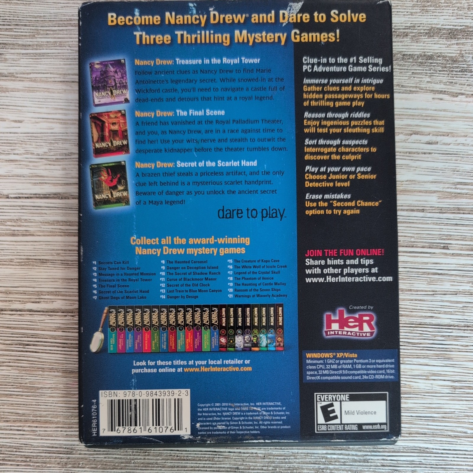 Nancy Drew Triple Threat (PC, 2010) 3 Disks Plus Extra