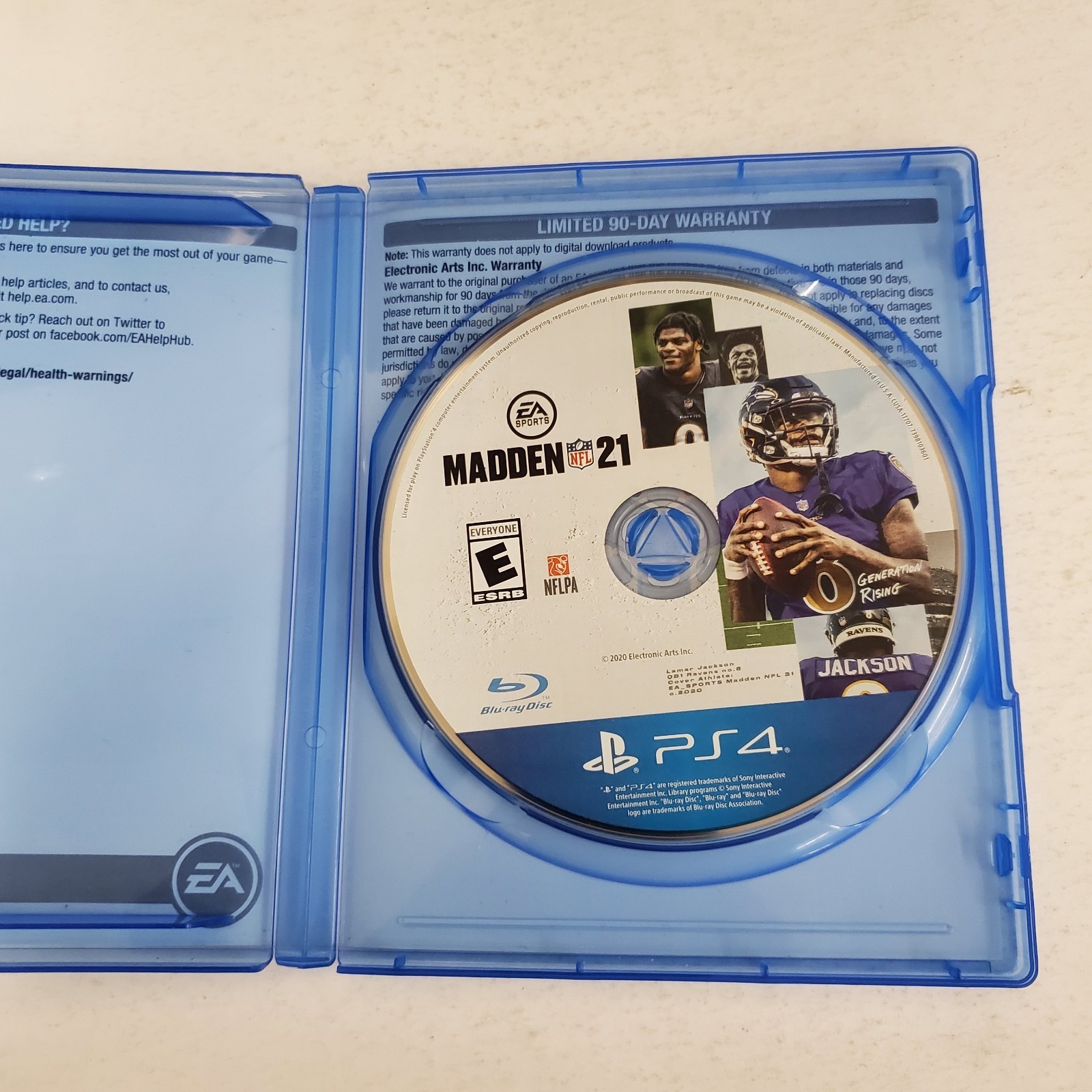 PS4 Madden 21 NFL Sony Playstation 4 2020 Video Game Football Disc and Case