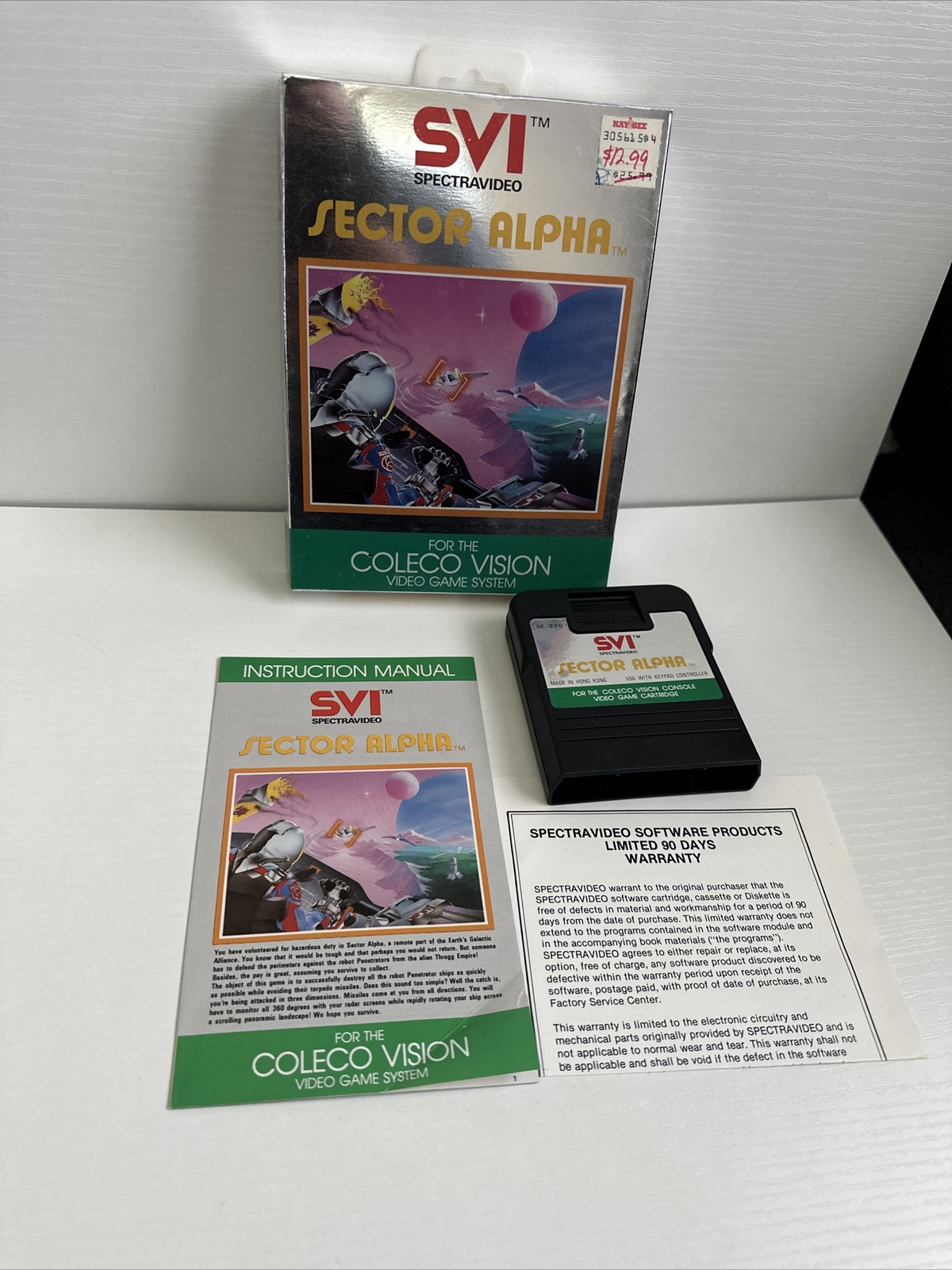 Sector Alpha Spectravideo Cartridge (Colecovision, 1983) CIB RARE 🔥