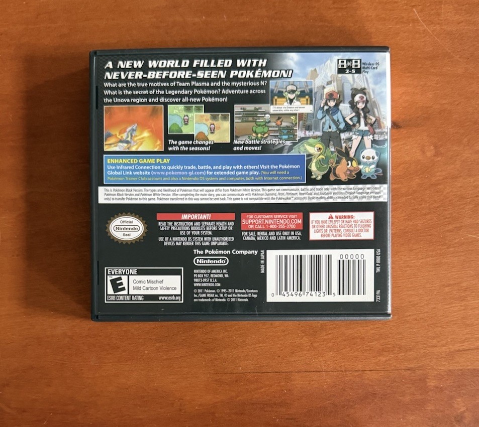 Pokemon Black Version (Nintendo DS) Case Manual & Inserts Only – Excellent