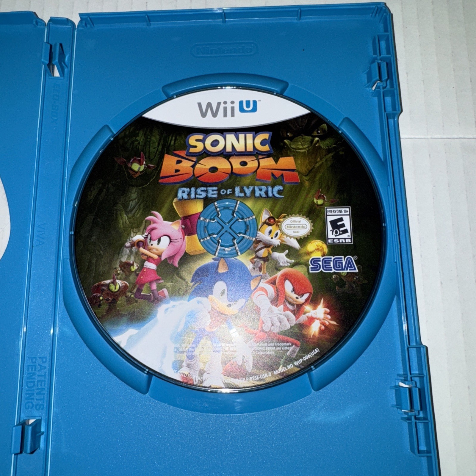 Sonic Boom Rise of Lyric Nintendo Wii U Game No Manual No Cover