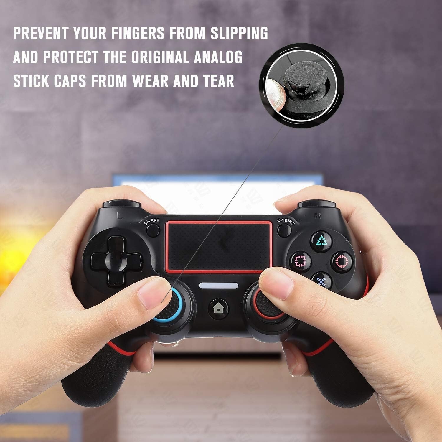 8 Pairs Thumb Grips Silicone Analog Stick Controller Replacement Joystick Cap