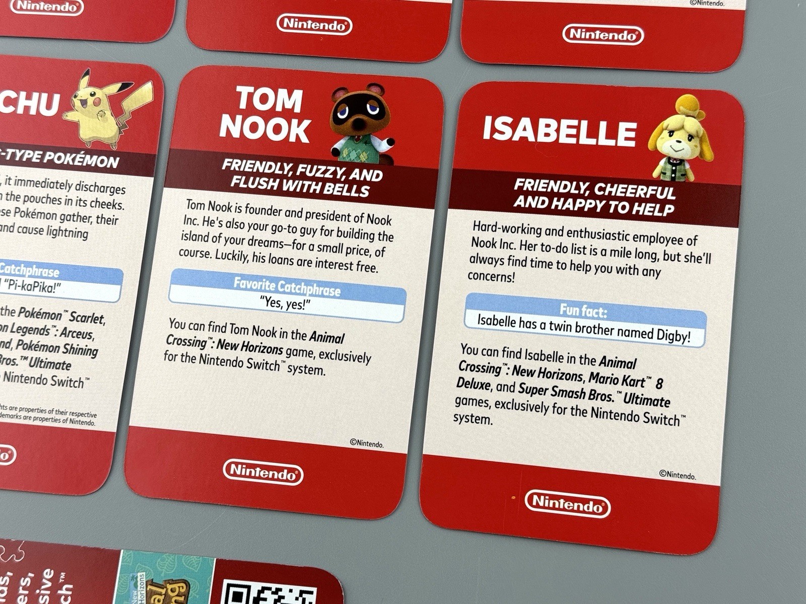 Authentic Nintendo Switch Character Card Set Limited Promotional Promo 2023