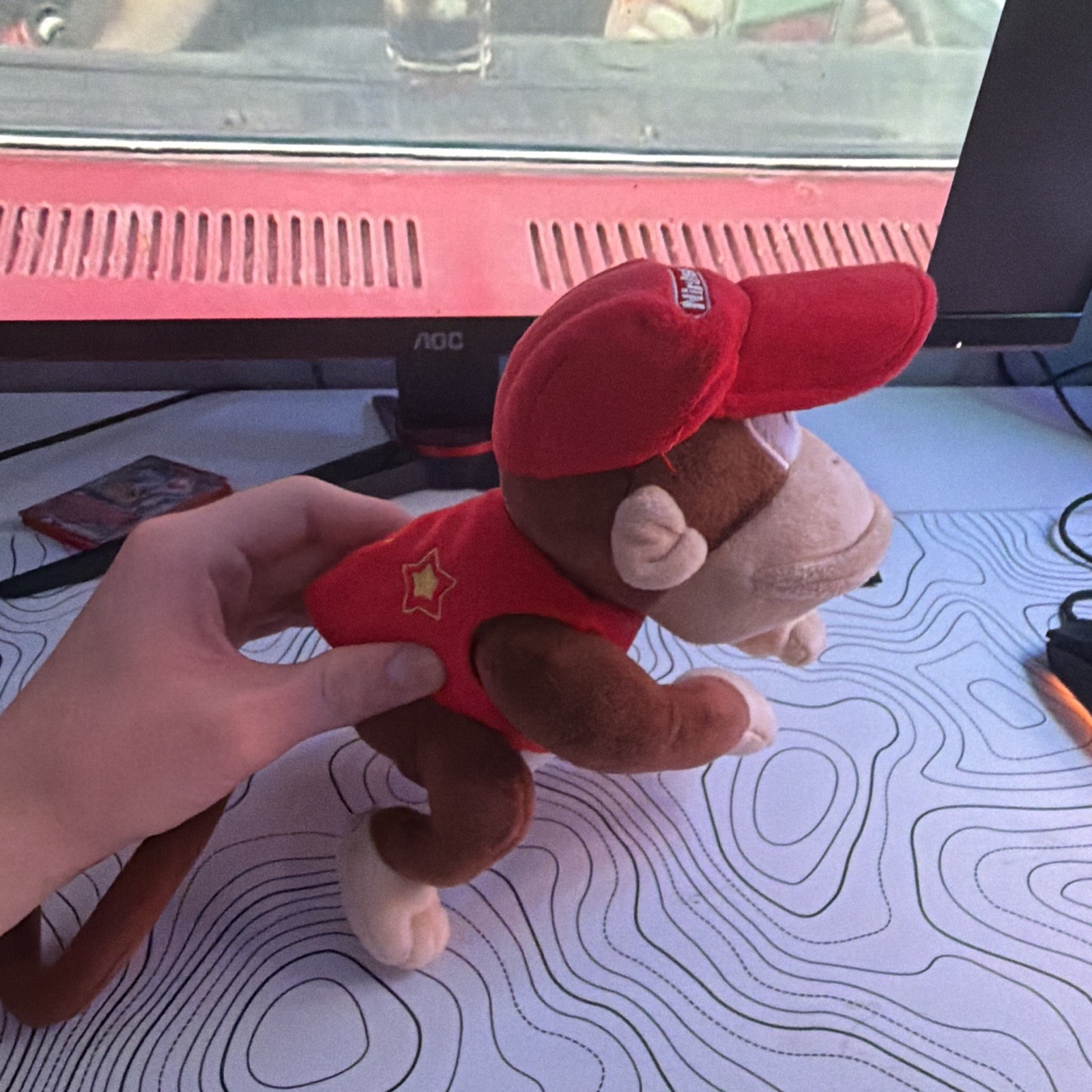 Nintendo Donkey Kong & Diddy Kong Plush Doll – Red Hat, DK Logo Red Tie