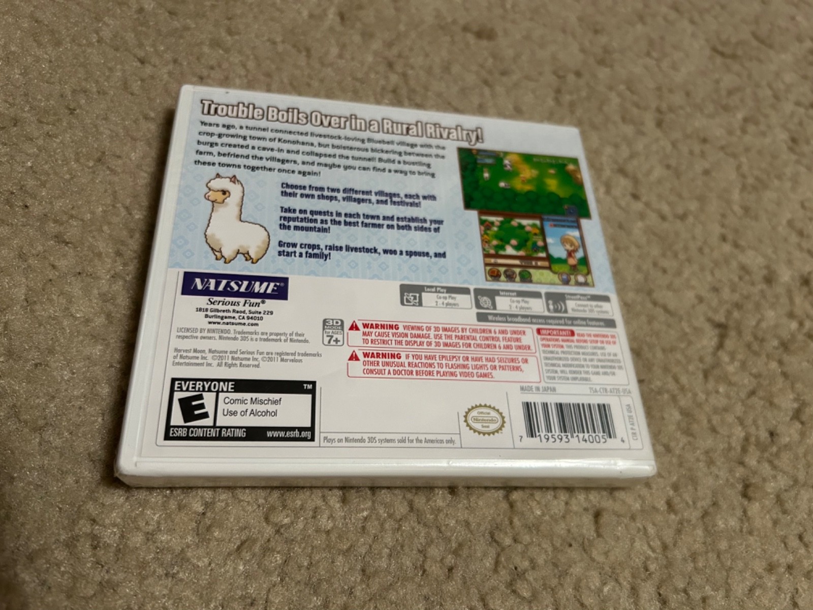 HARVEST MOON 3D THE TALE OF TWO TOWNS – Nintendo 3DS, Brand NEW