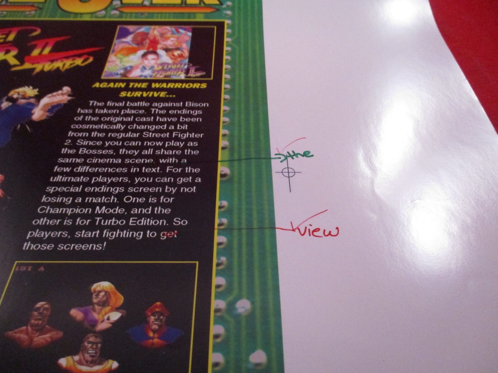 Super NES Buyer’s Guide Magazine Prototype Sheet Street Fighter II Turbo SNES