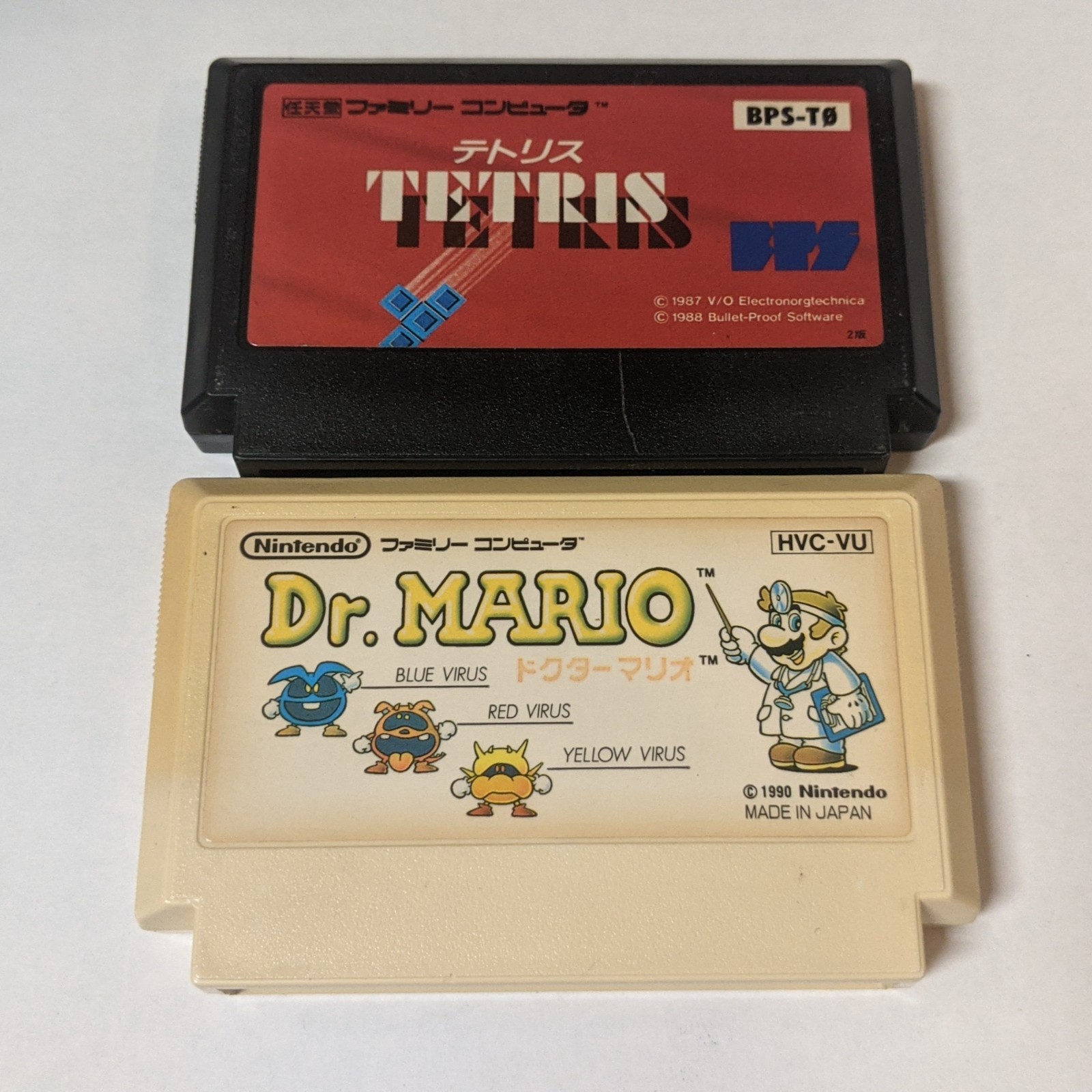 Nintendo Famicom Lot of 2 – Tetris & Dr. Mario – DBcx64