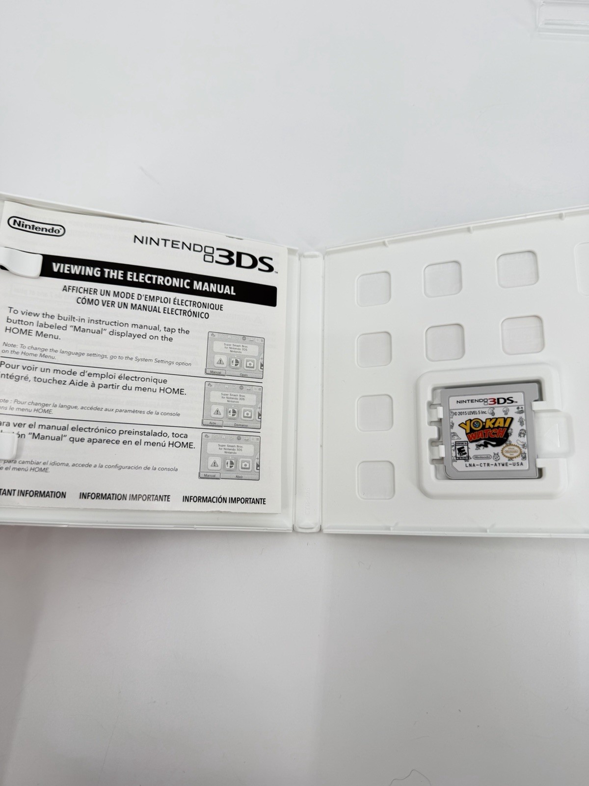 Yo-Kai Watch (Nintendo 3DS, 2015) Tested Working Complete w/ Case & Manual