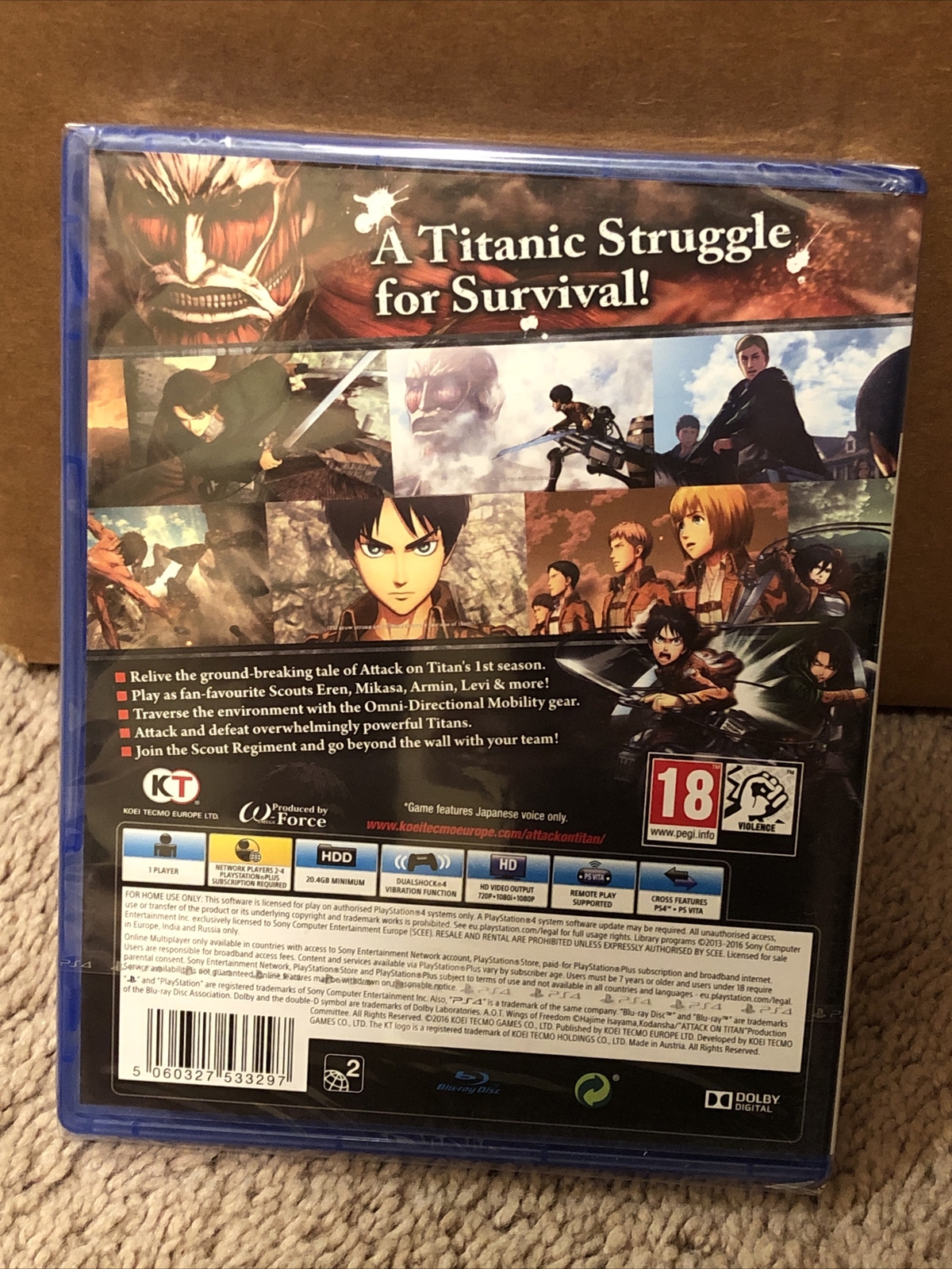 Attack on Titan (Sony PlayStation 4, 2016) PS4 BRAND NEW