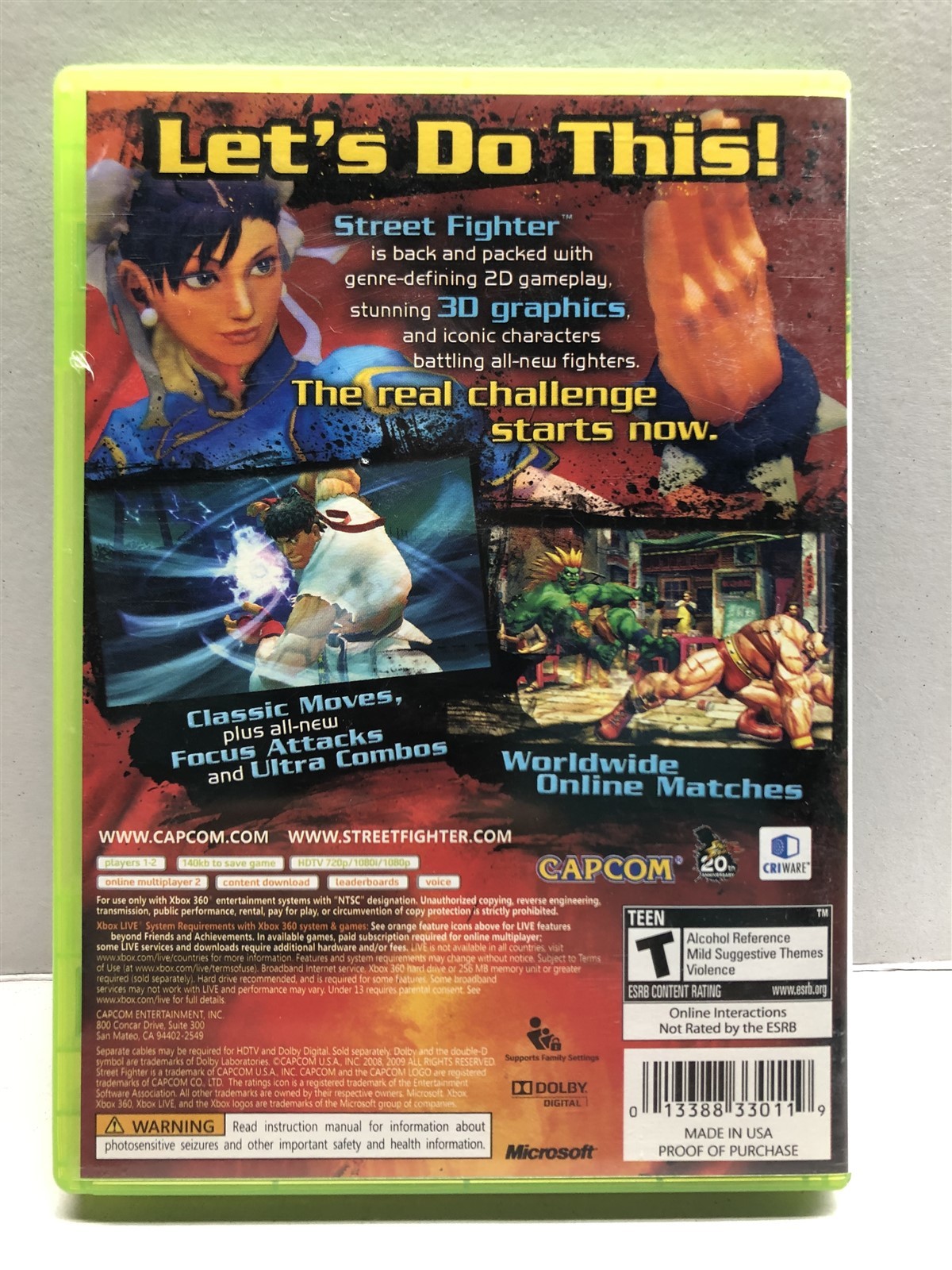 Street Fighter 4 IV (Xbox 360, 2009) Complete Tested Working – Free Ship