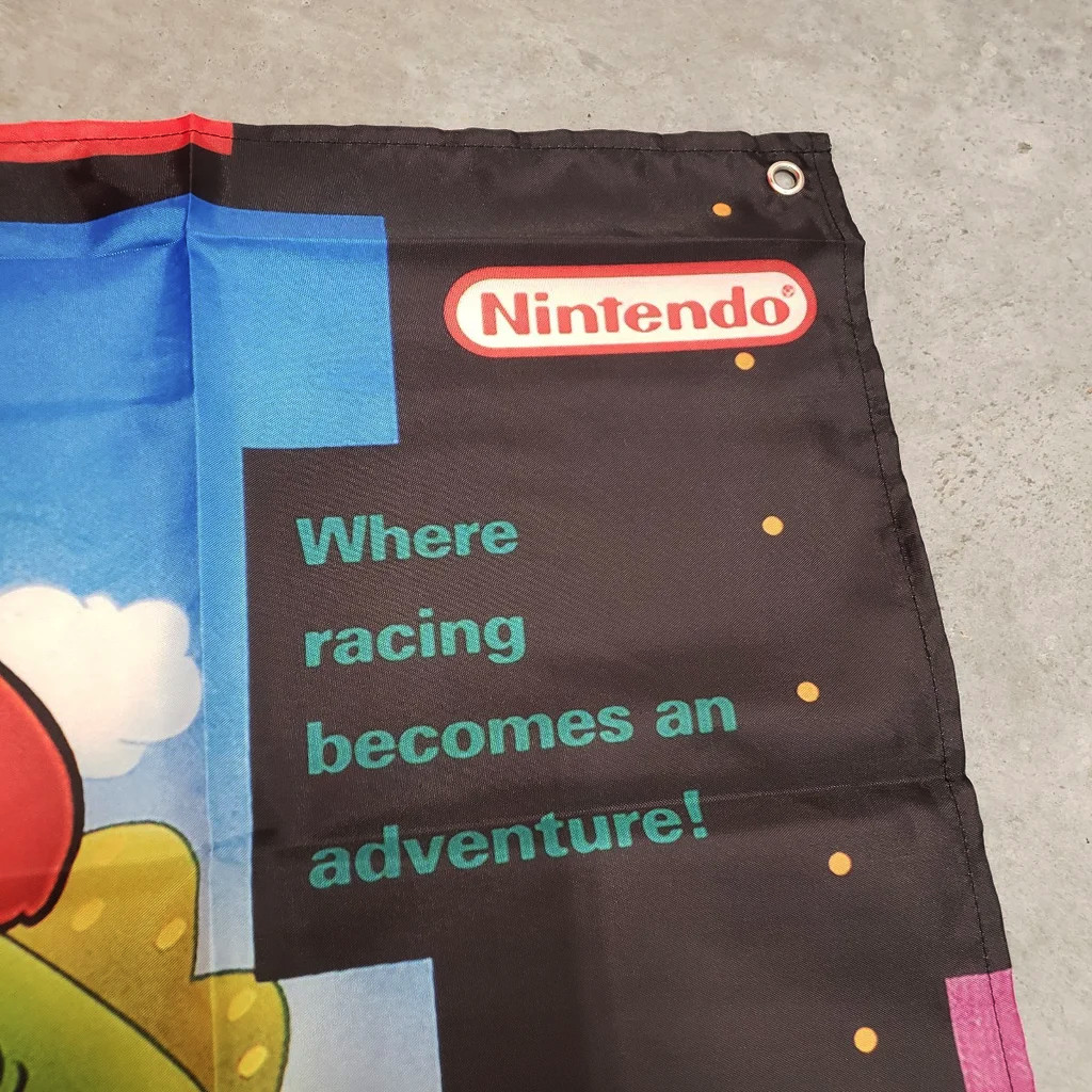 Super Mario Kart Custom Wall Flag Banner Tapestry 2 x 3 Ft, SNES